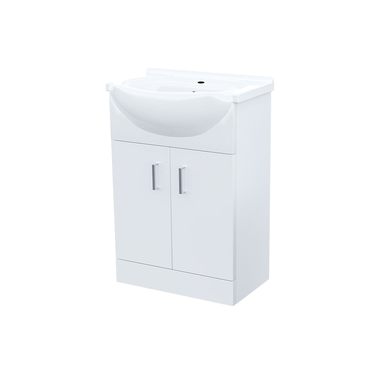 Senore 1700mm P-Shaped Bath with Screen & Front Panel, 550mm Basin Vanity Unit & Close Coupled Toilet - Set with Chrome Fittings