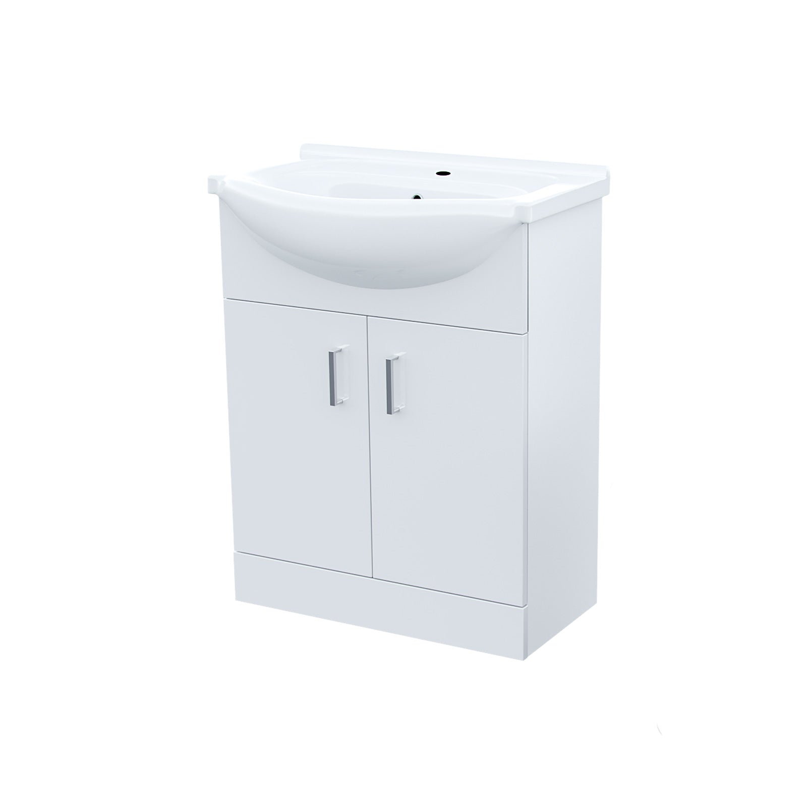 Ellen 650mm Vanity Basin Unit, WC Unit, Cistern & Eslo Back To Wall Toilet White