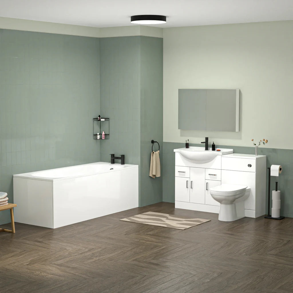Aris 750mm Freestanding Basin Vanity WC Unit Bath Panel & BTW Toilet