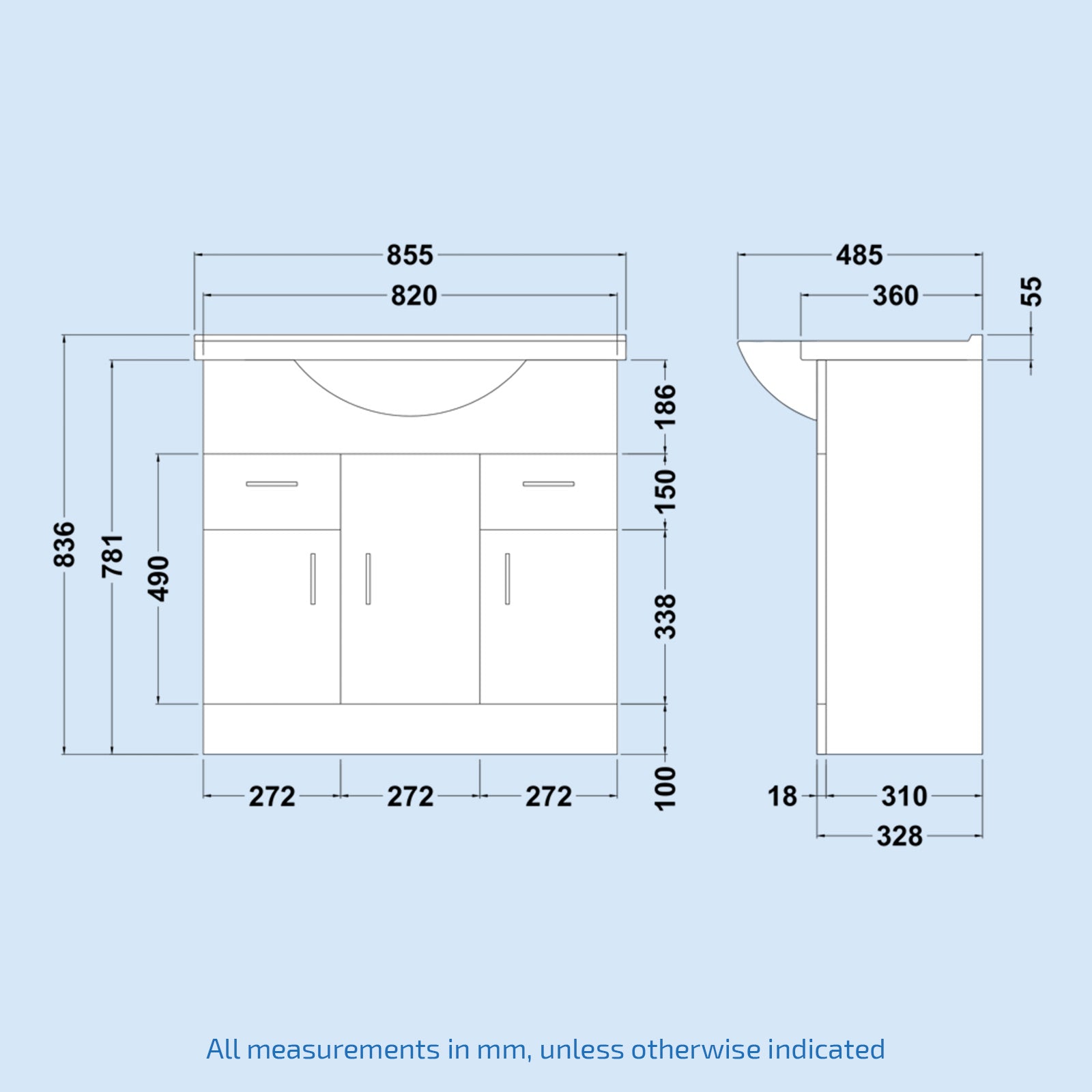 Ellen 1350mm Floor Standing White Cabinet, WC Unit & BTW Toilet
