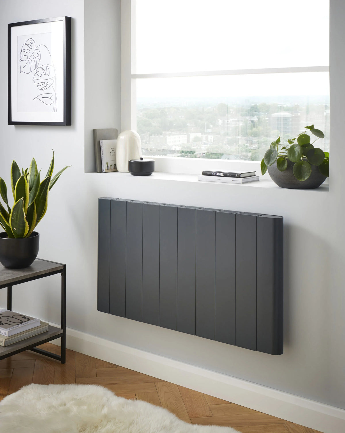 Kartell Capri 500 x 907mm Anthracite Wall Mounted Electric Aluminium Panel Heater - CAP500-907A