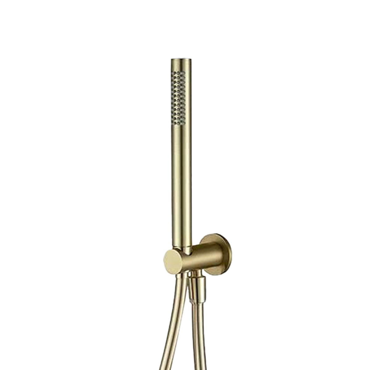 Wall Mounted Modern Brushed Gold Brass Shower Handset with Holder & Hose
