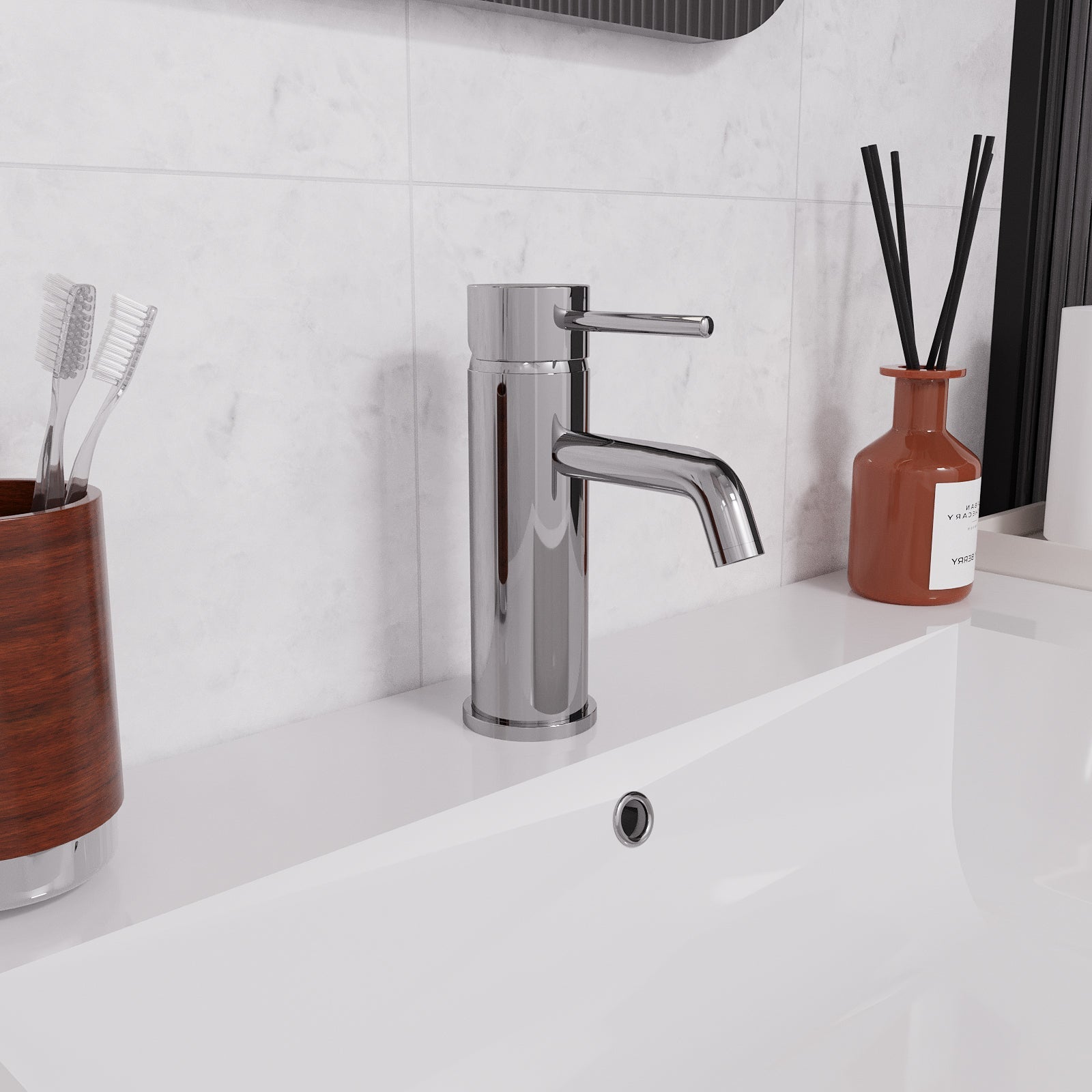 Alice Round Chrome Cloakroom Basin Mono Mixer Tap