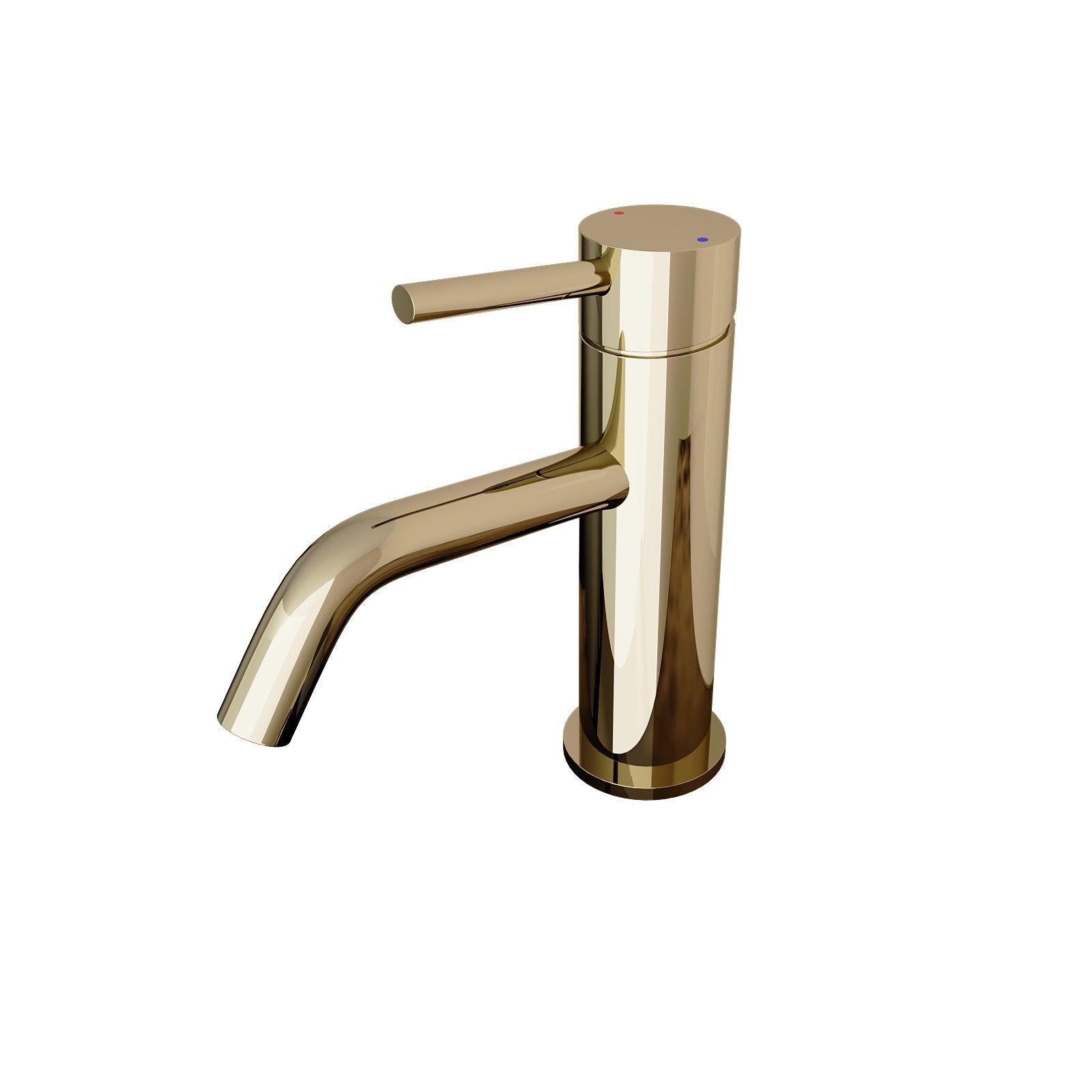 Alice Deck Mounted Gloss Round Single Lever Basin Mono Mixer Tap Gold