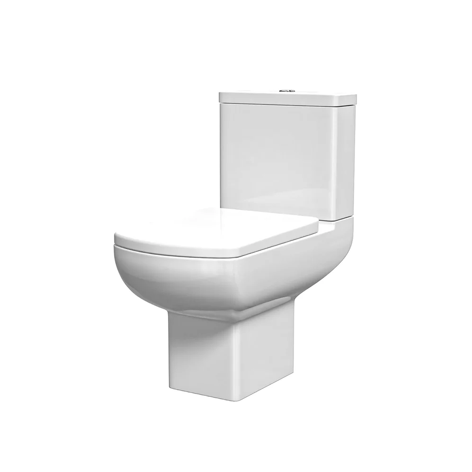 Nanuya Cloakroom 500mm White Wall Hung 2 Drawer Vanity Basin Unit & Close Coupled Toilet with Soft Close Seat