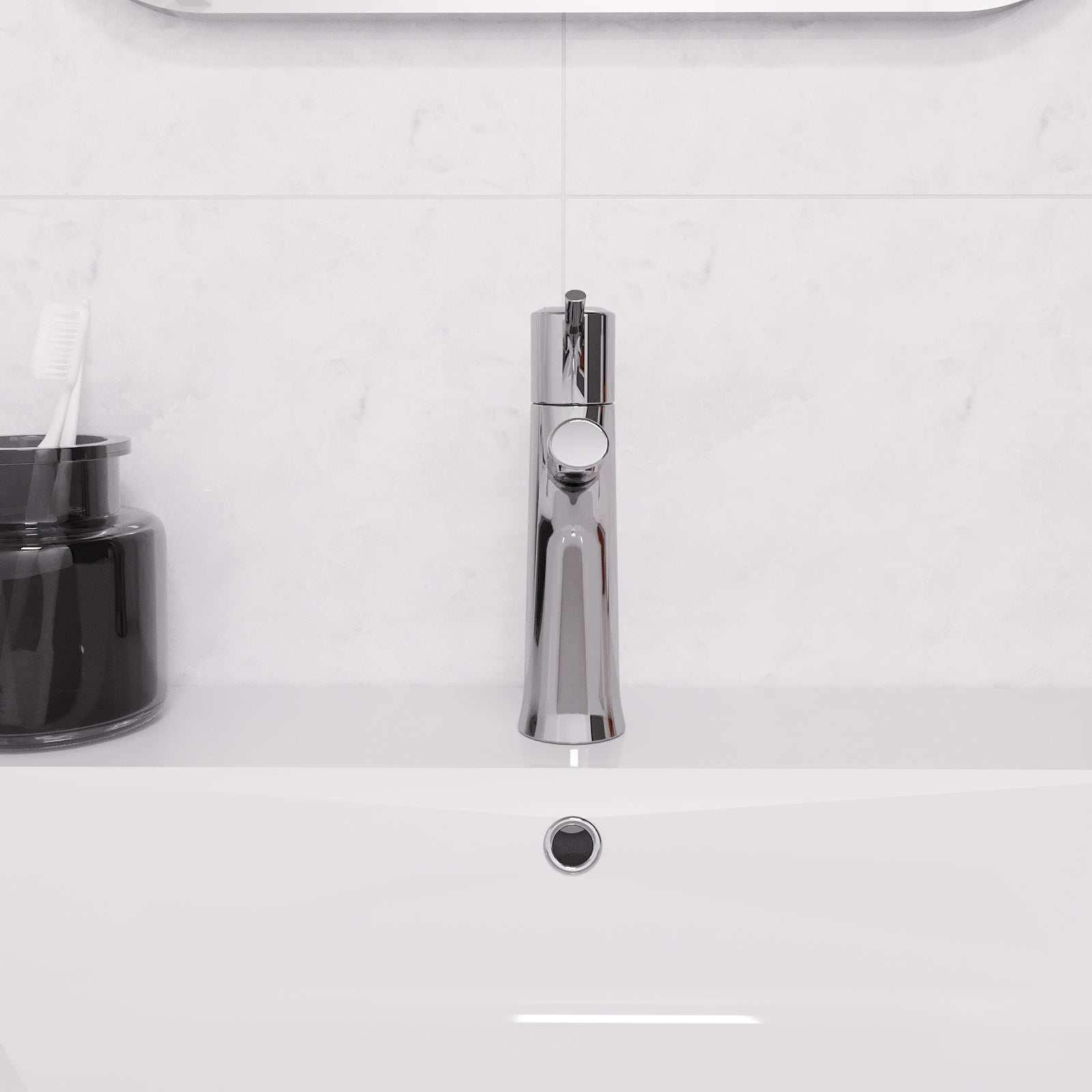 Gisela Deck Mounted Polished Chrome Bathroom Basin Mono Mixer Tap