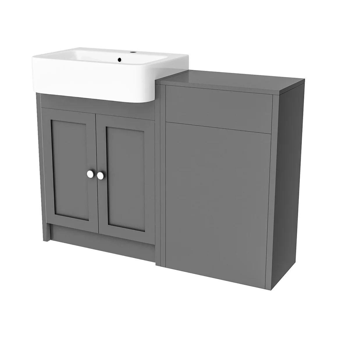 Anthracite 1100mm Traditional Vanity Basin WC Unit & Ceramic Basin