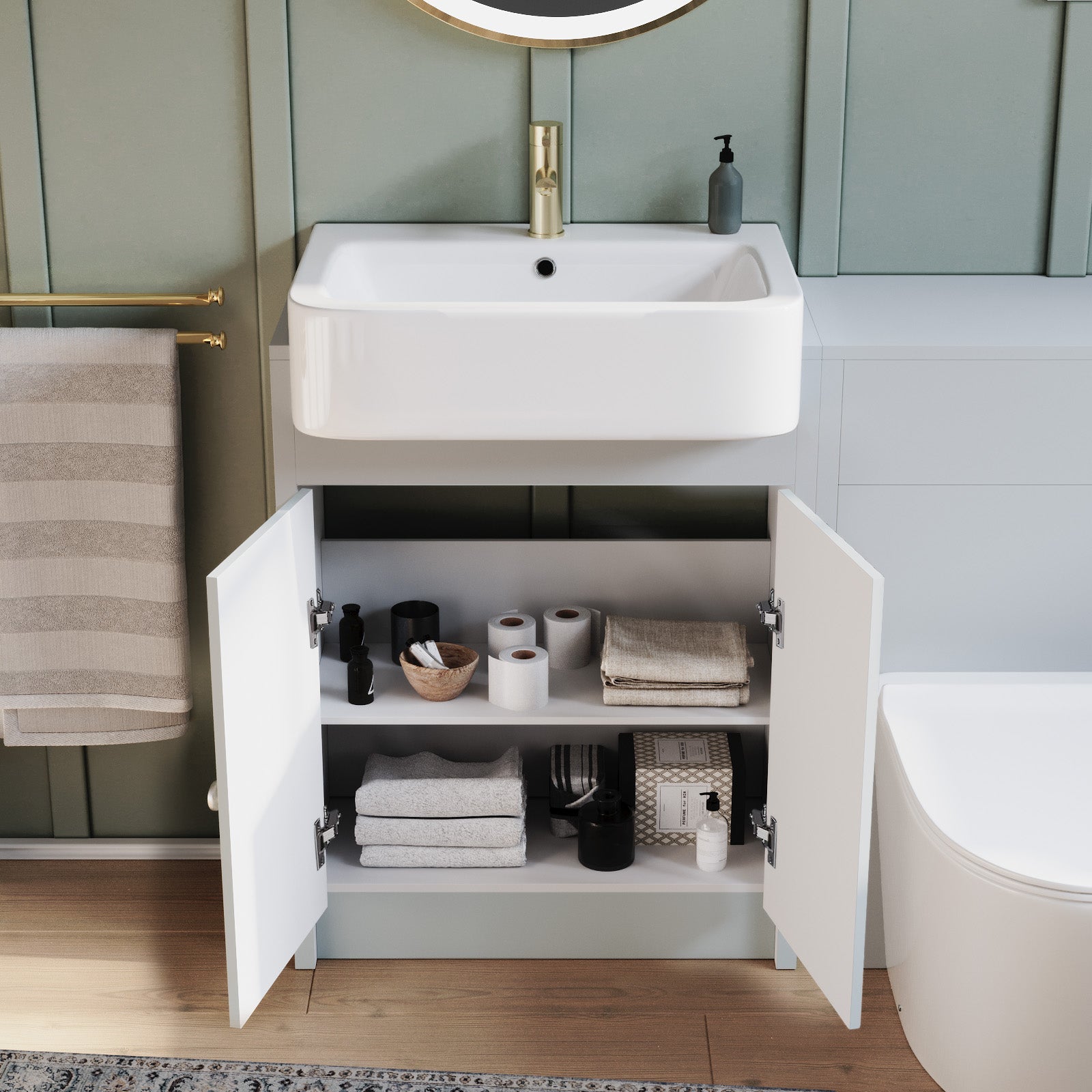 Matte Grey 1100mm Traditional Vanity Basin WC Unit & Toilet Unit