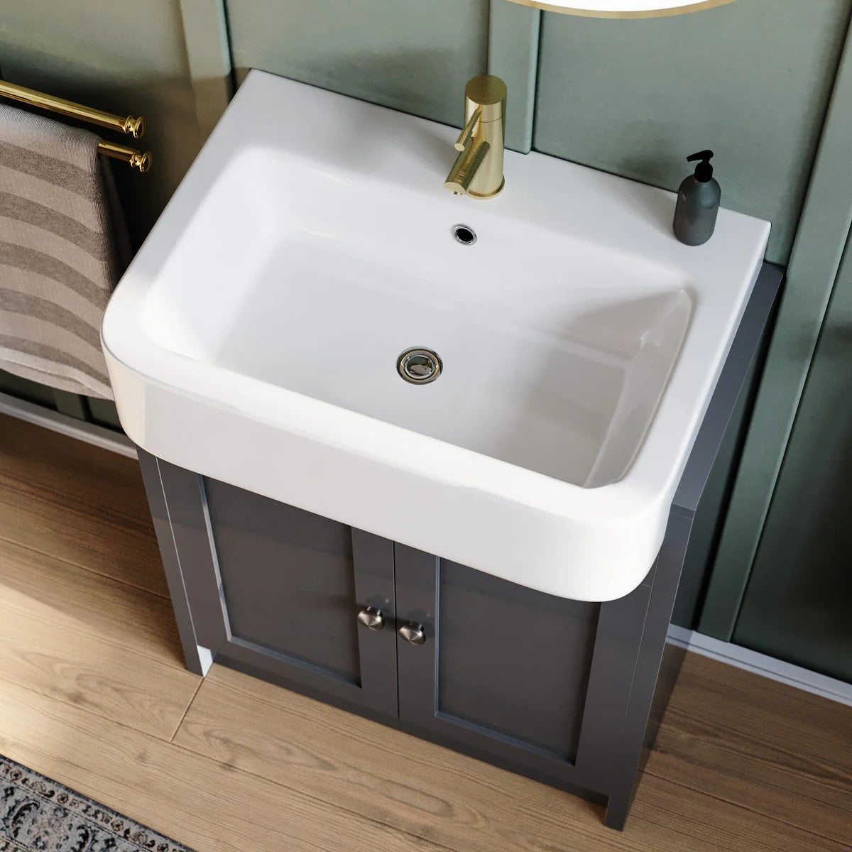Camberly 600mm Traditional Floorstanding Vanity Basin Unit Anthracite