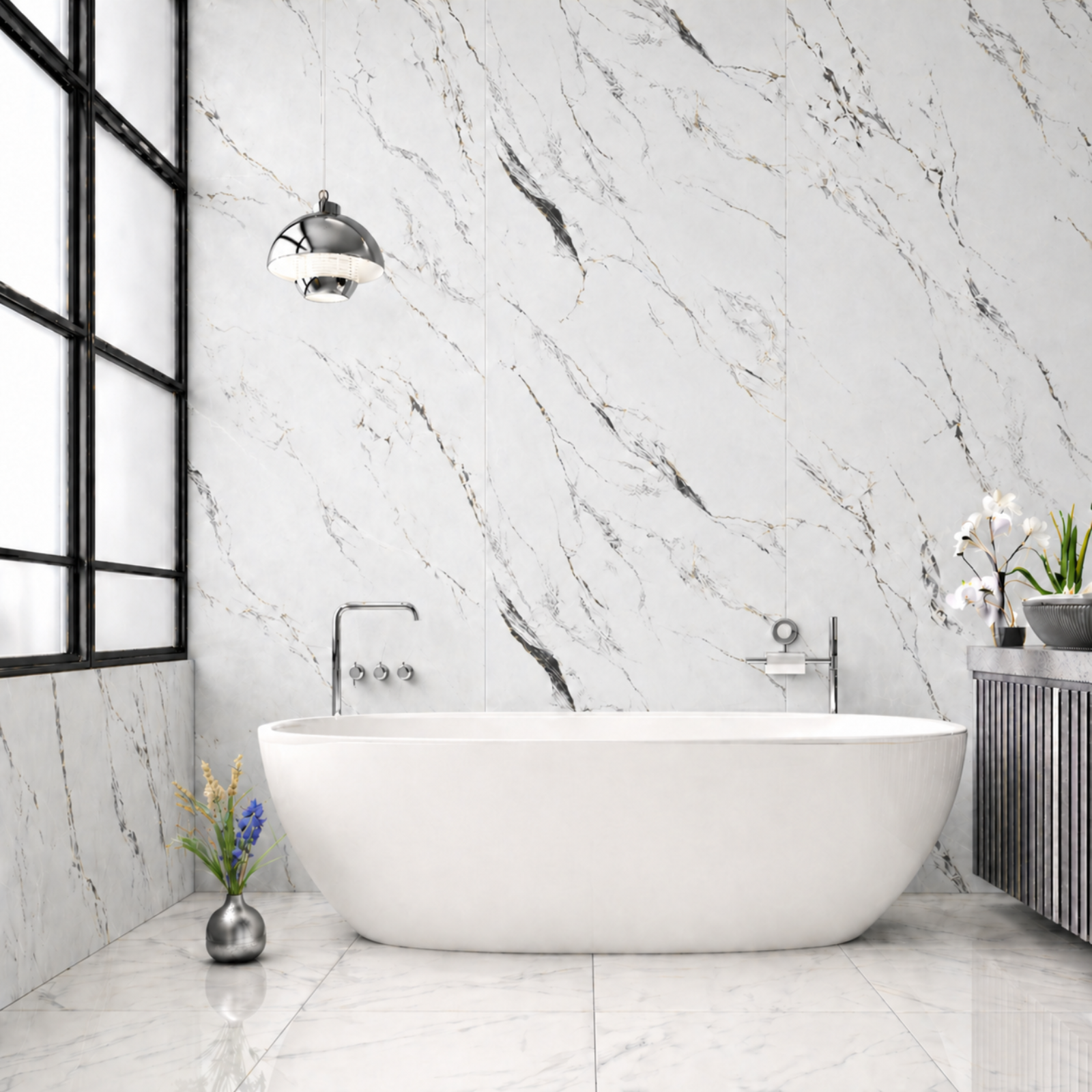 Calacatta Marble Gold PVC Shower Wall Panel 1000mm x 2400 mm x 10mm