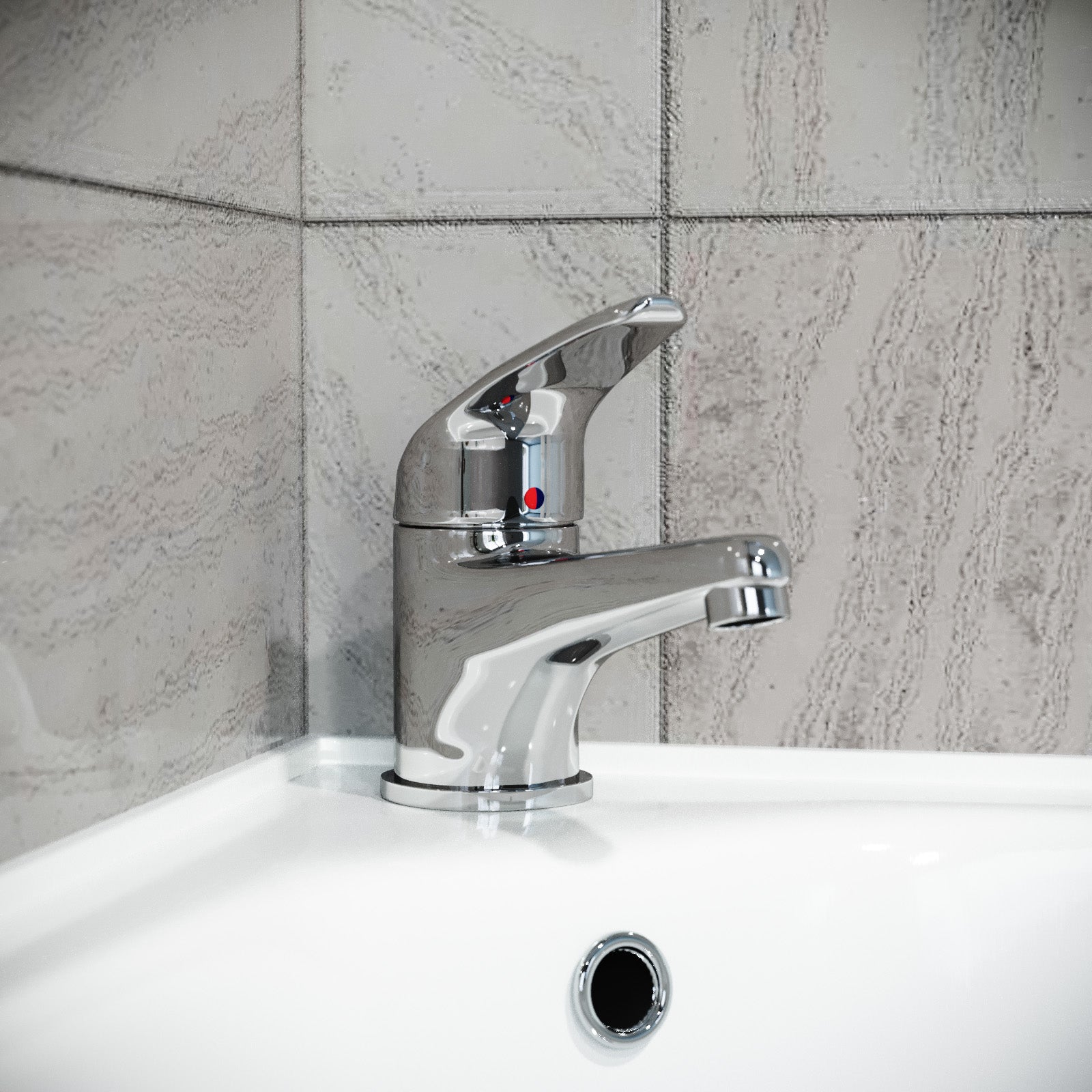 Nanuya Modern White Corner Vanity Unit with Ceramic Basin and Mixer Tap + Waste