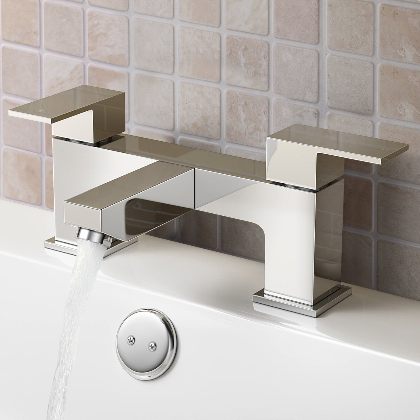 Brayton Contemporary Chrome Basin Sink Mono Mixer Tap And Bath Shower Mixer Tap & Waste