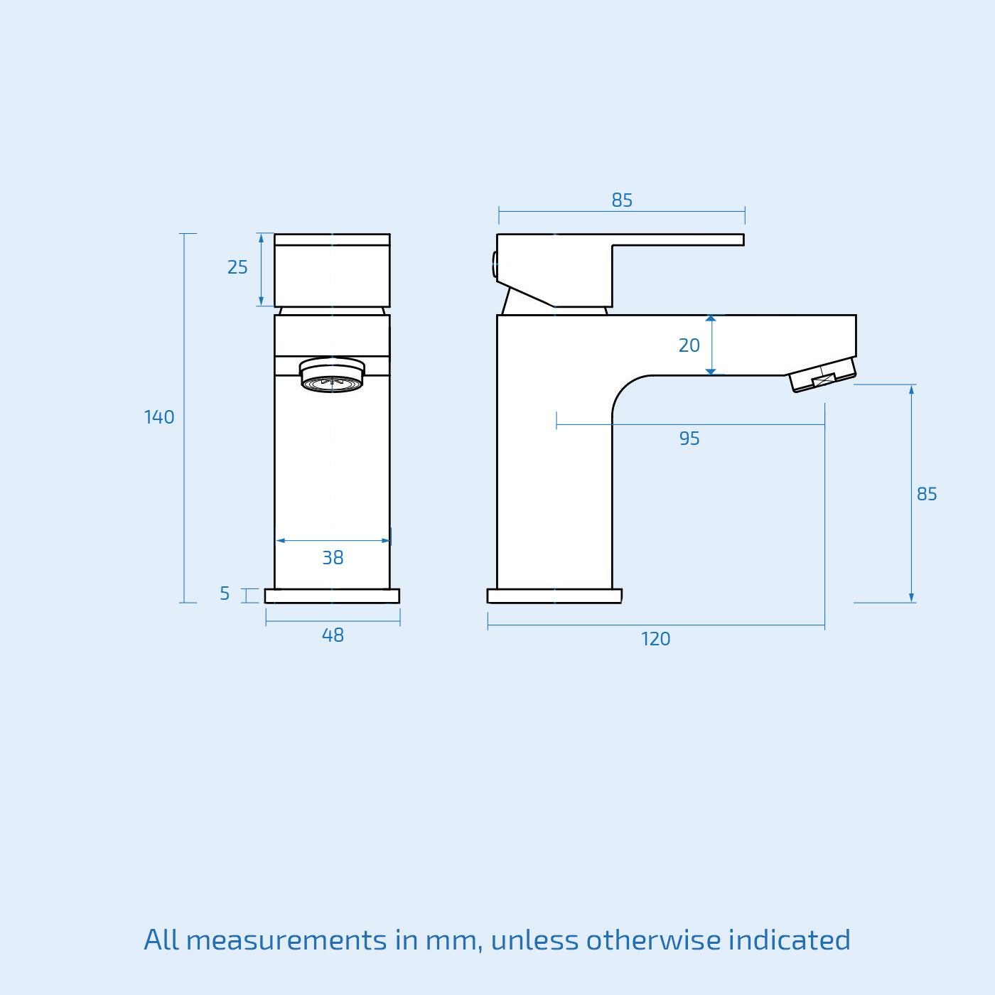 Nanuya 400mm Cloakroom Vanity Basin Unit, Single Lever Basin Mixer Tap & Waste White