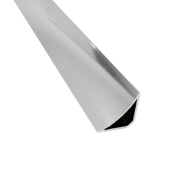 PVC Cove Top Corner Chrome Trim 2.7m x 5mm for Ceiling Cladding