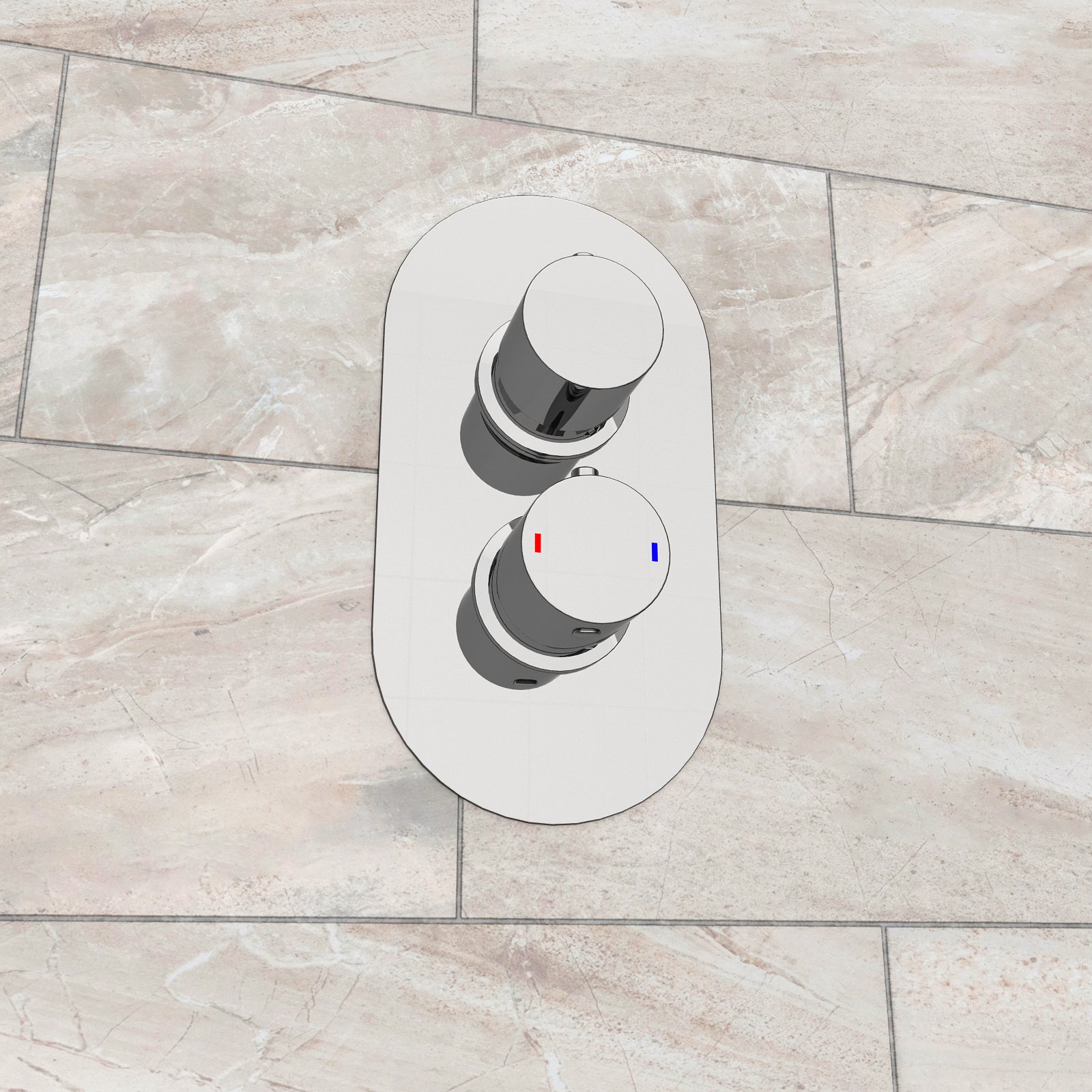 Modern Chrome Round 1-Way Concealed Thermostatic Shower Mixer Valve