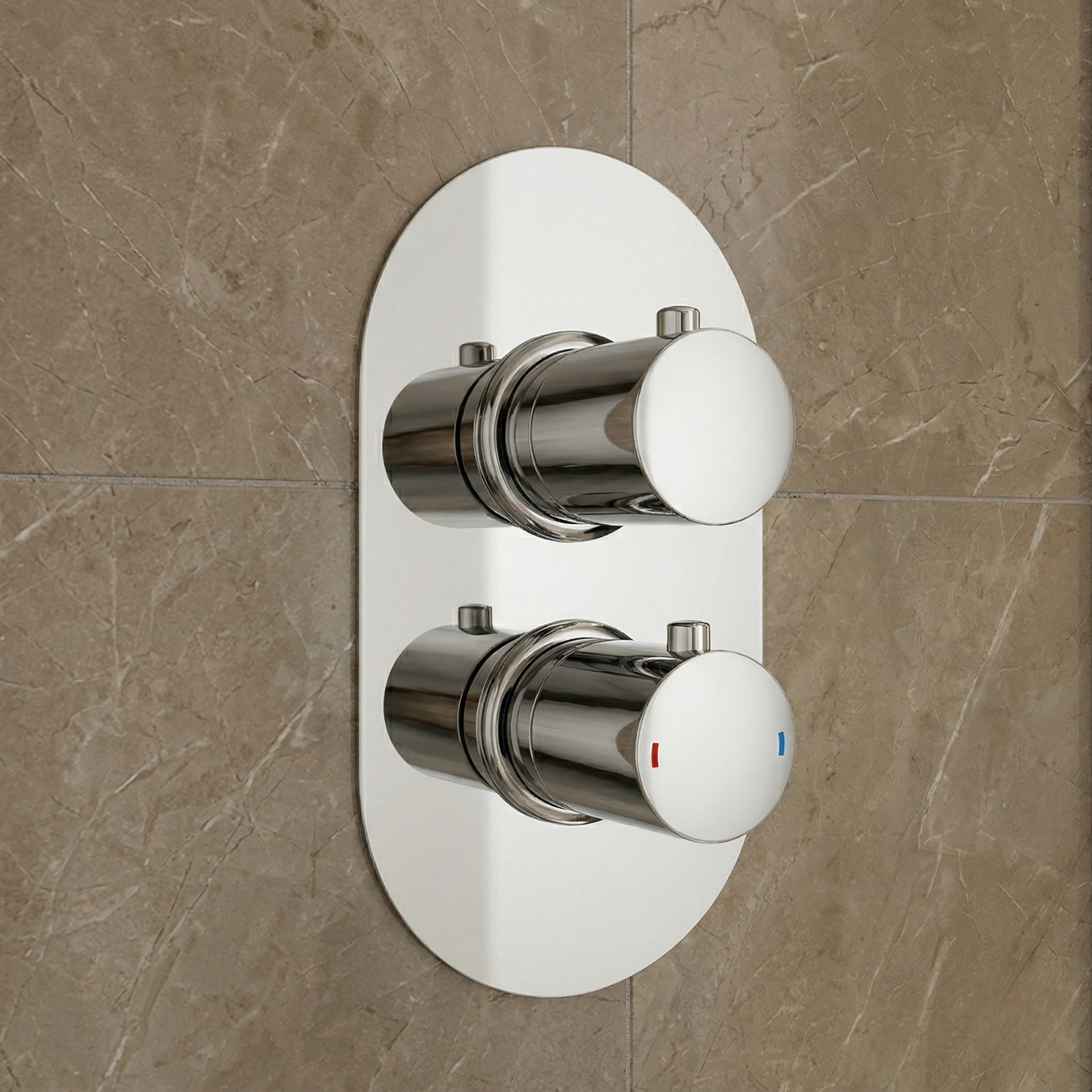 Modern Chrome Round 1-Way Concealed Thermostatic Shower Mixer Valve