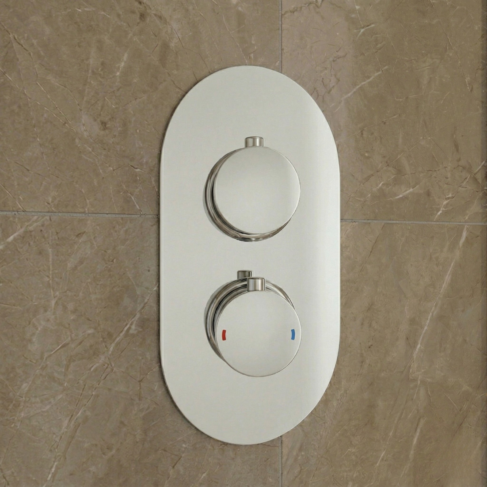 Modern Chrome Round 1-Way Concealed Thermostatic Shower Mixer Valve