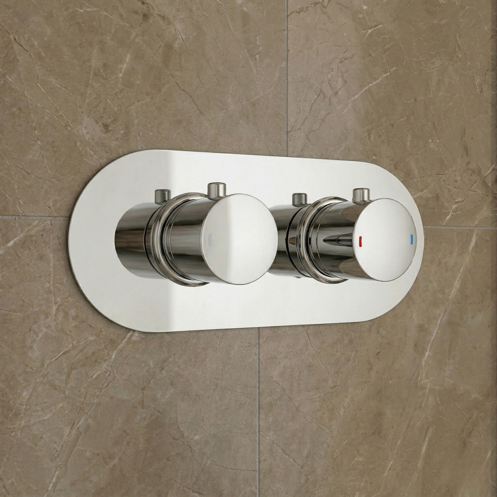 Modern Chrome Round 1-Way Concealed Thermostatic Shower Mixer Valve