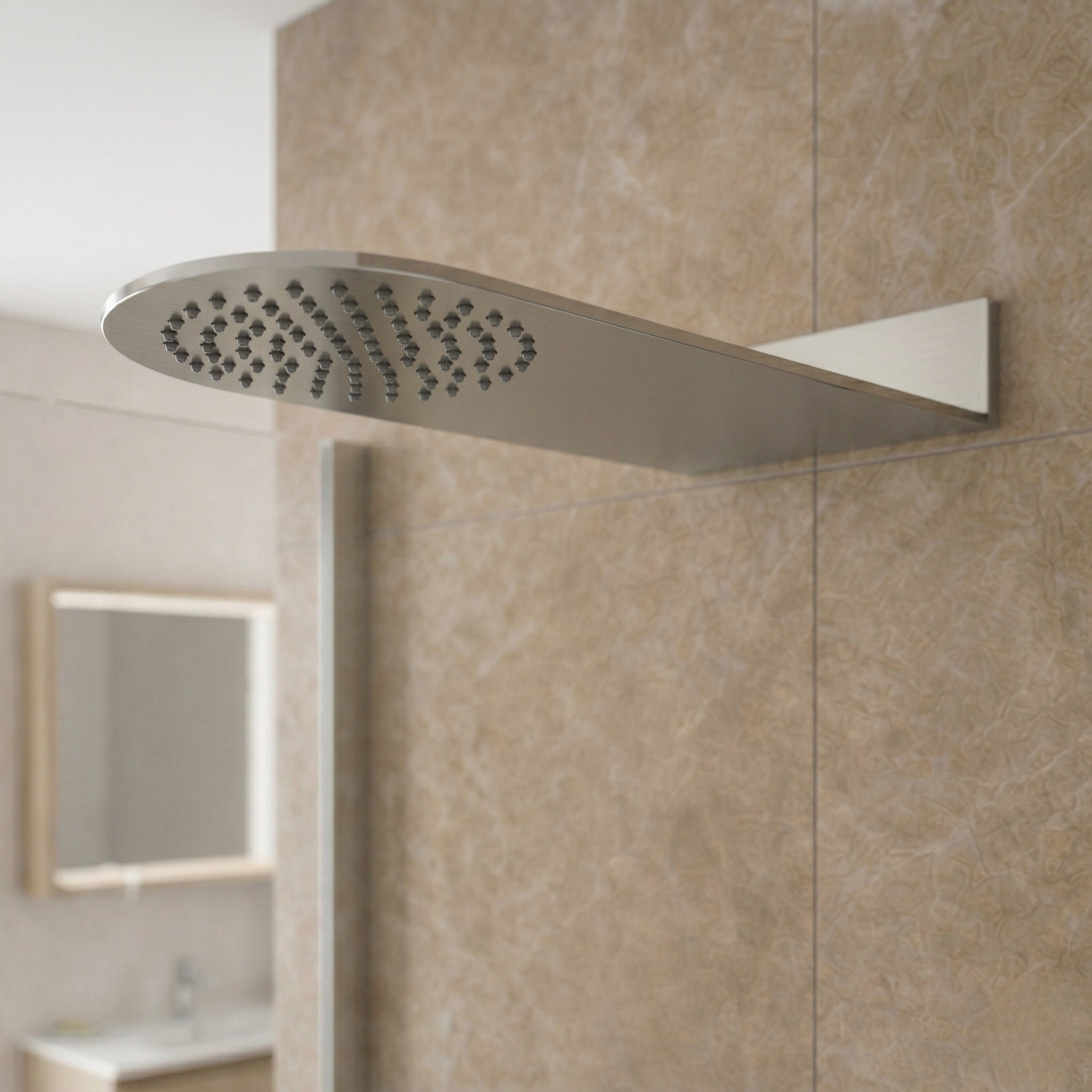 Nero 2 Dial 1 Way Modern Oval Chrome Concealed Thermostatic Shower Mixer Valve with 250mm Rainfall Shower Set
