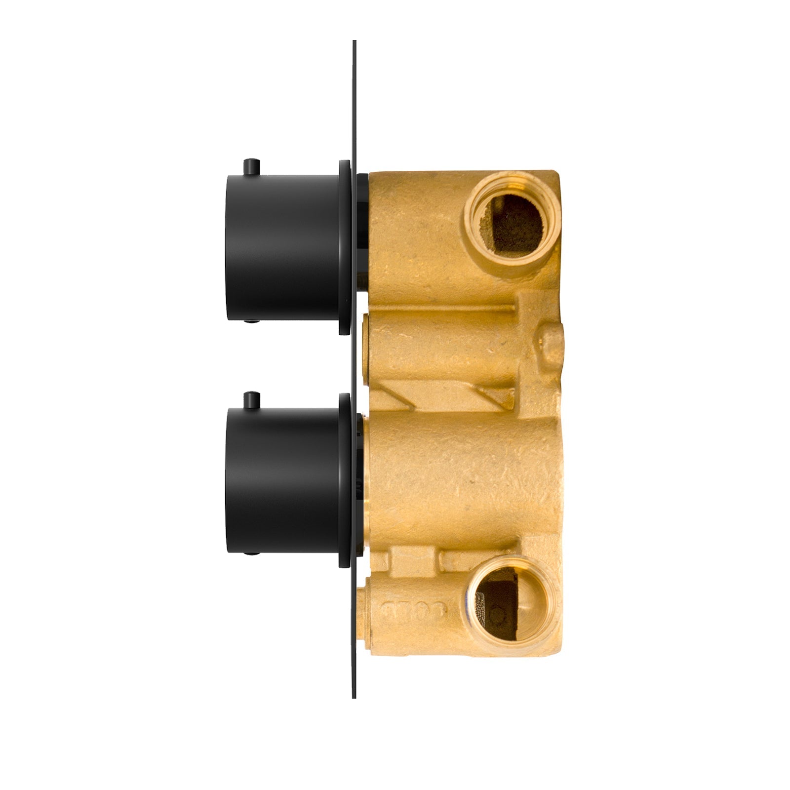 Violet Modern Round 2 Way Concealed Thermostatic Shower Mixer Valve - Black Matte