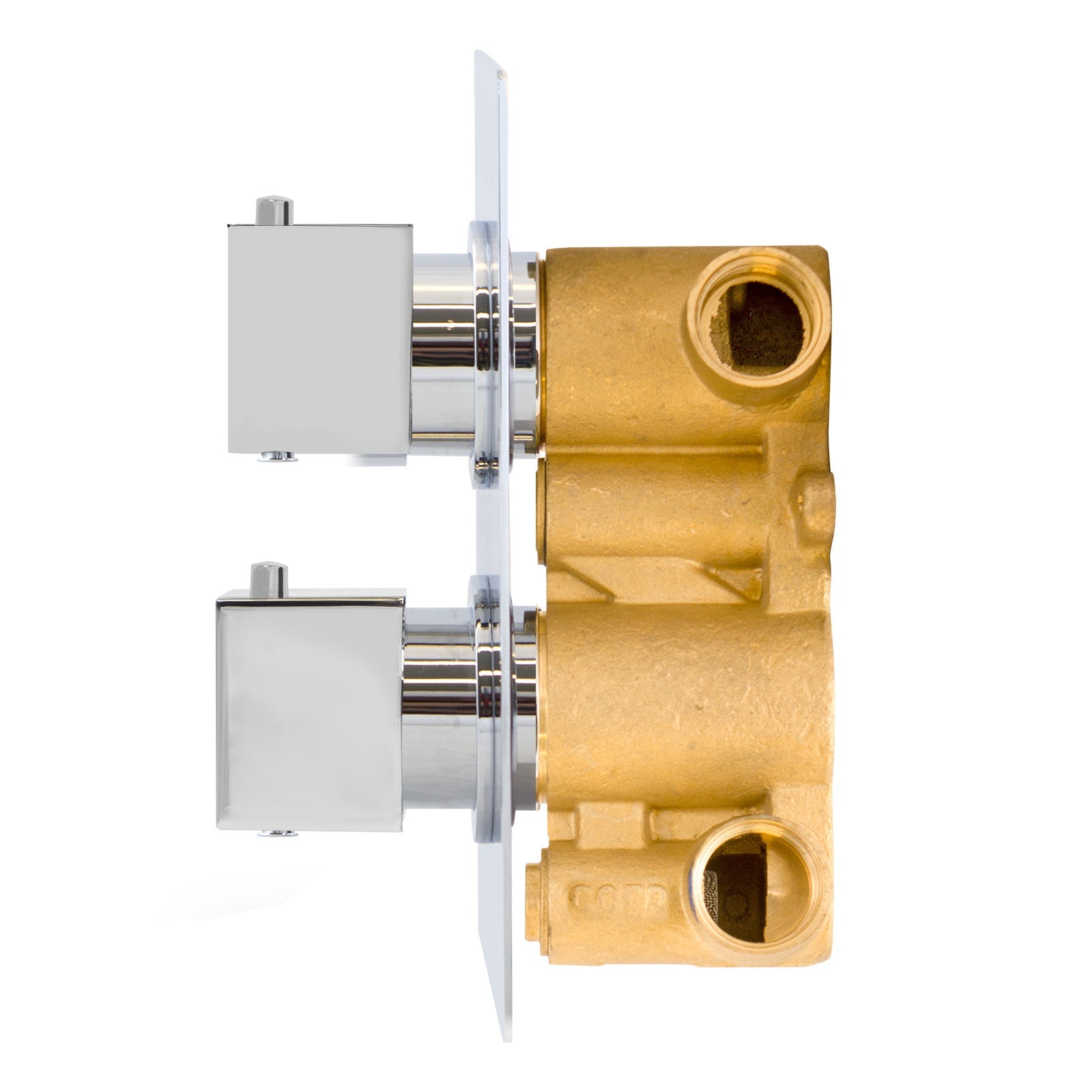 Temel Modern Square 2 Way Concealed Thermostatic Shower Mixer Valve Chrome