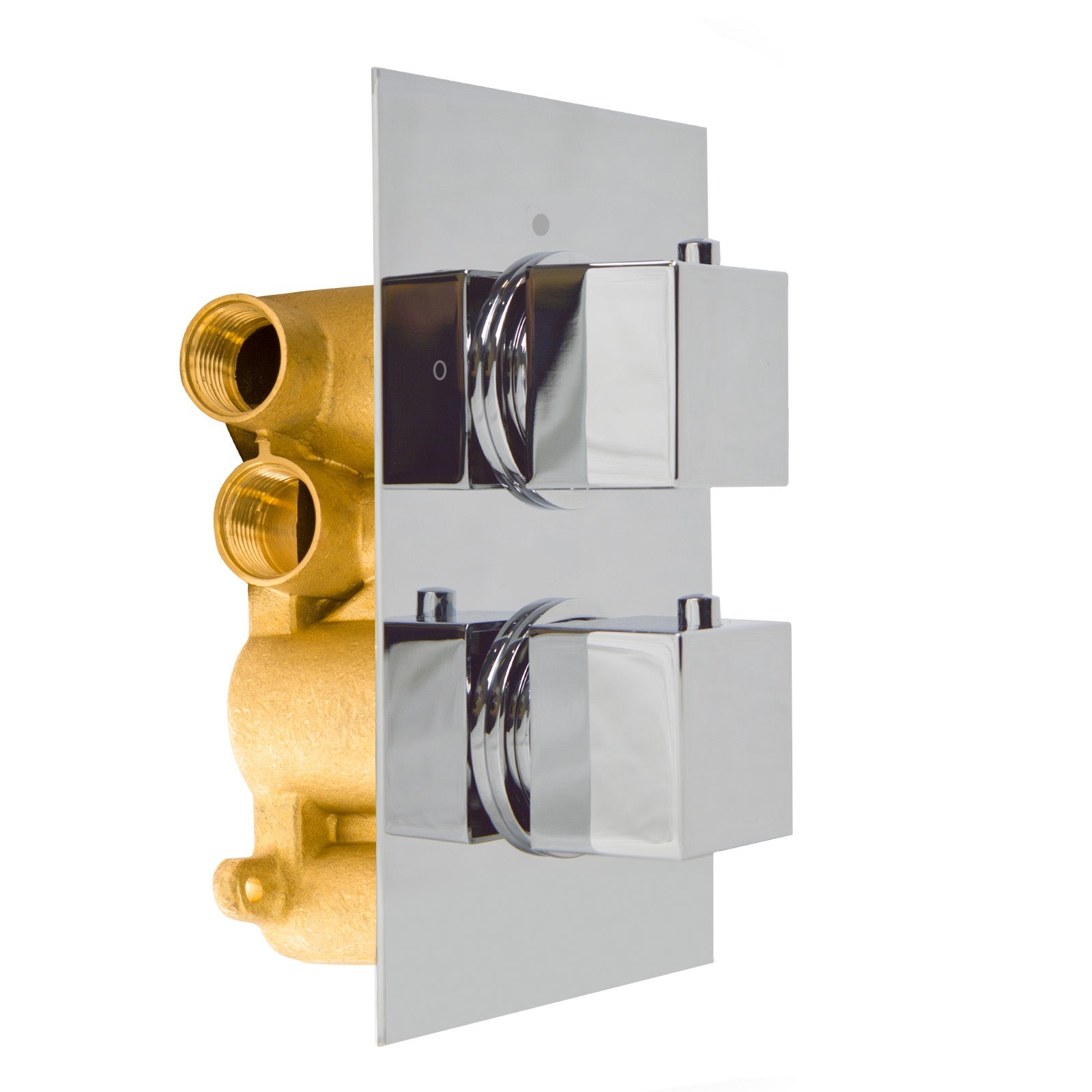 Temel Modern Square 2 Way Concealed Thermostatic Shower Mixer Valve Chrome