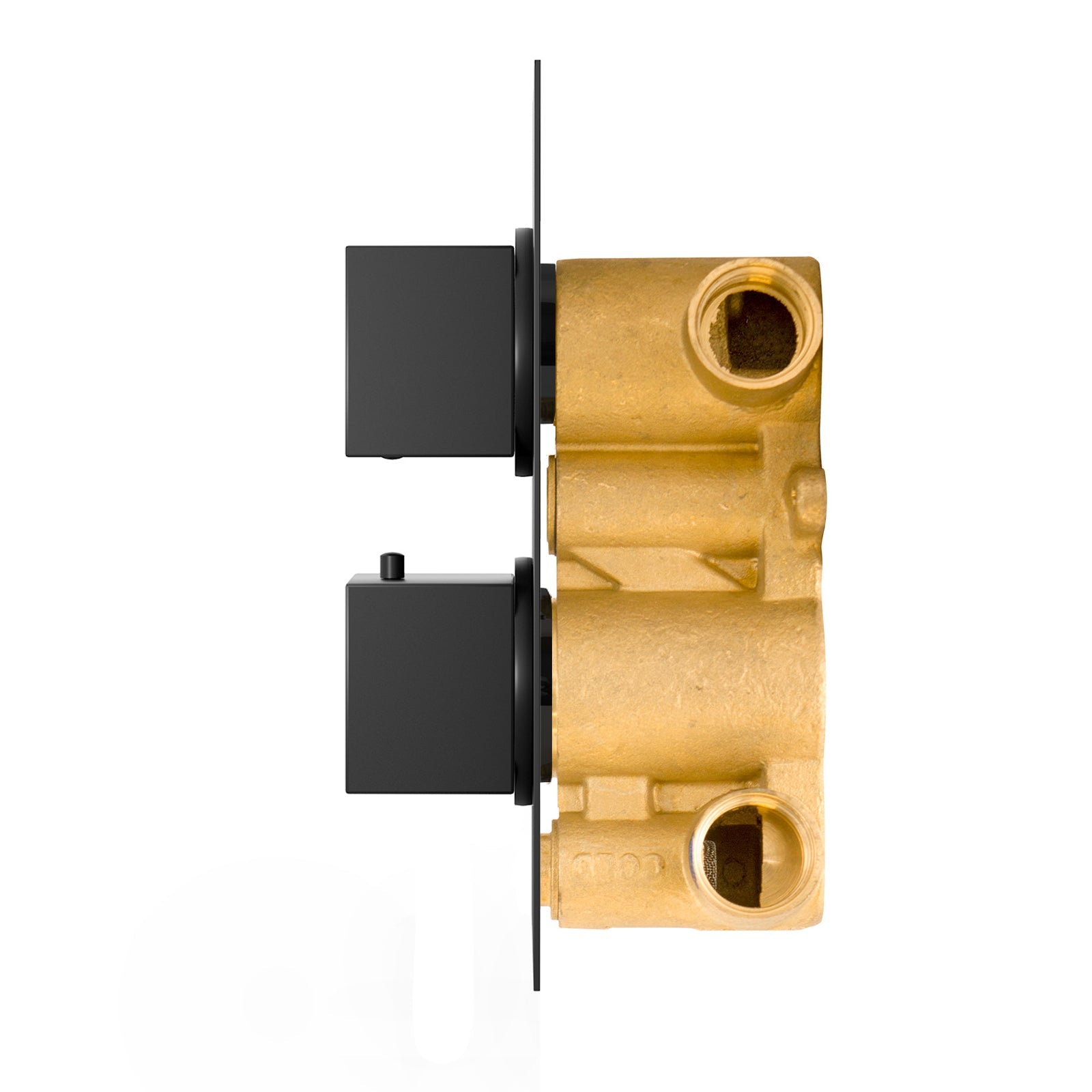 Square 2 Way Concealed Thermostatic Shower Mixer Valve Black Matte