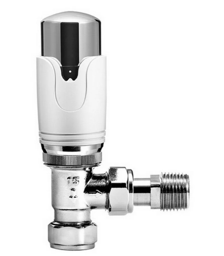 Kartell Refined Angled Chrome Thermostatic Radiator Valve - TRVRA