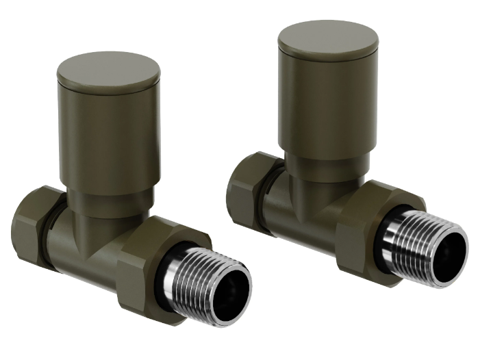 Kartell Bronze Radiator Valve 15mm Straight (Pair) - BRONZE-STR