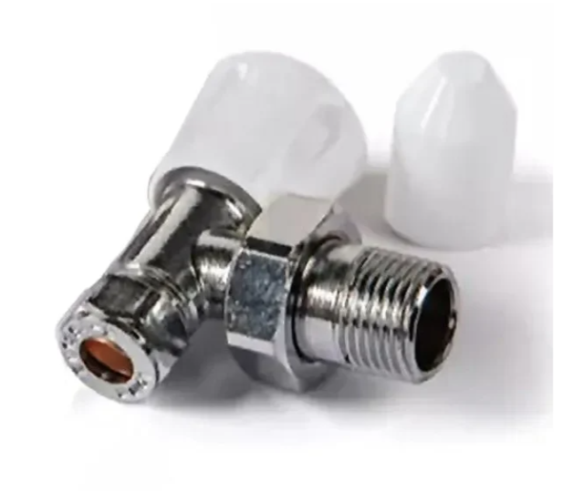 Kartell Style 15mm Chrome Angled Radiator Valve - LSWHSA15