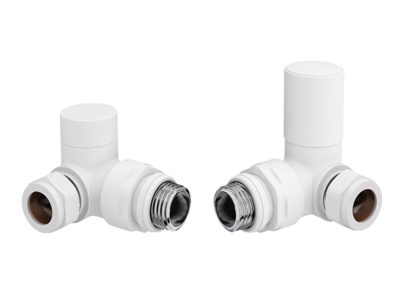Kartell Corner Valve 15mm White Radiator Valve (Pair) - CRNV-WHITE