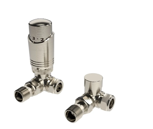 Kartell Design Twin Pack Thermostatic Radiator Valve Chrome Corner - NK-TRV101C