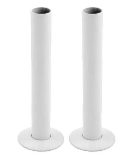 Kartell 15mm 180mm White Wall Mounted Pipe and Rosettes (Pair) - WT-PIPE01