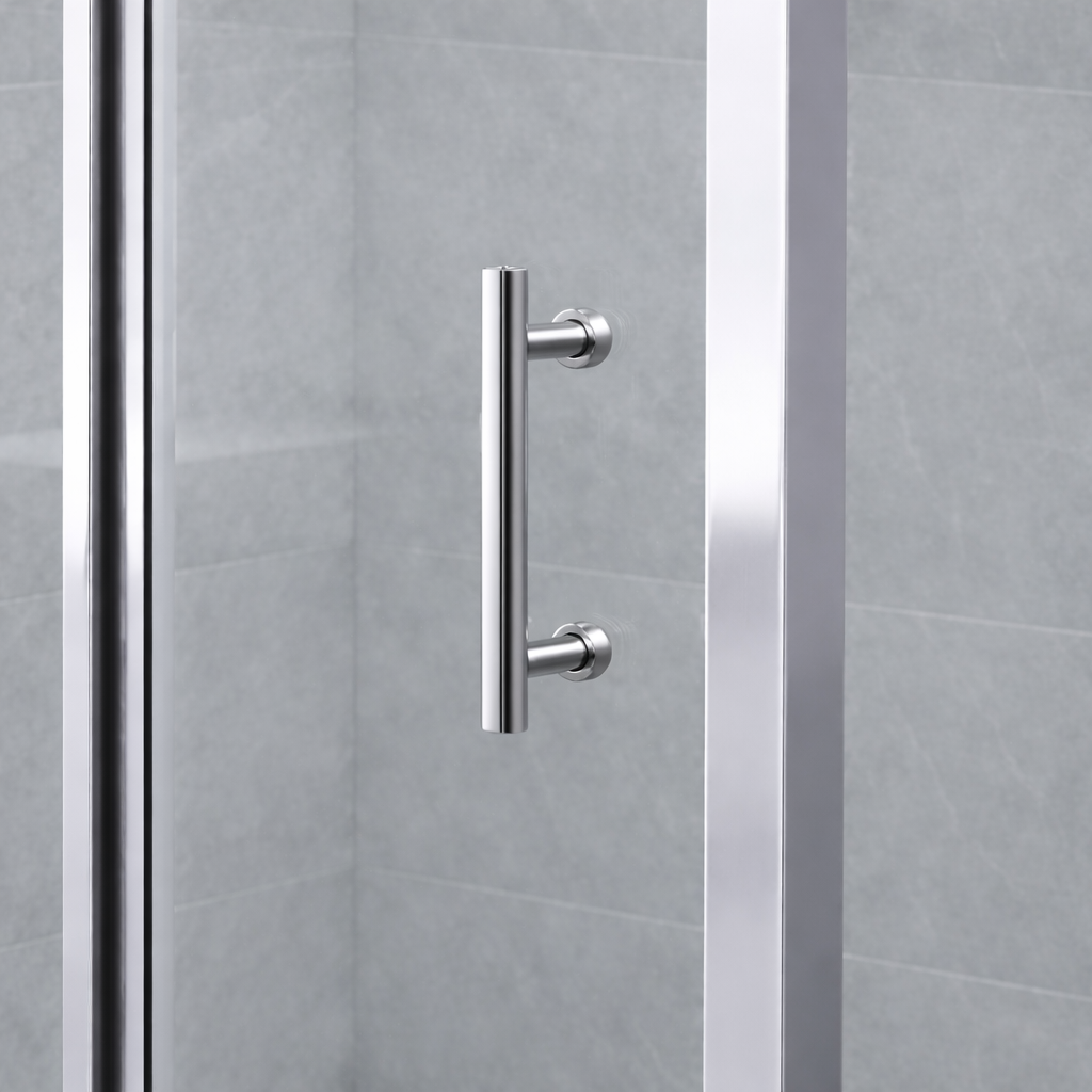 700 mm Chrome Bi-Fold Door +  900 mm Chrome Frameless Side Panel