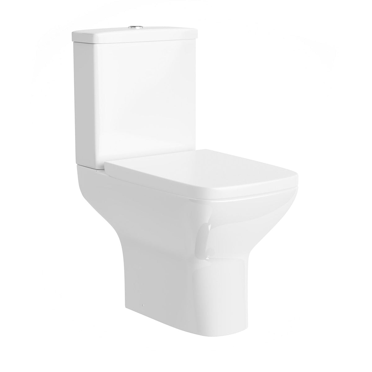 Bathroom Suite - Alaska 1700mm Square Shower Bath, 800mm Wall Hung 2 Drawers Vanity Unit & Toilet Set with Brushed Brass Fittings