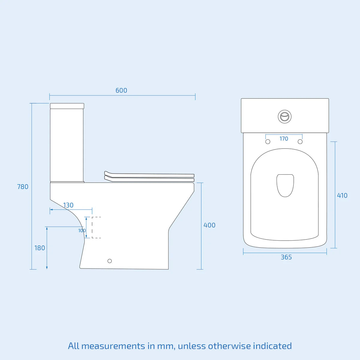 Alaska 500mm Wall Hung Drawers Vanity with basin & Close Coupled Toilet
