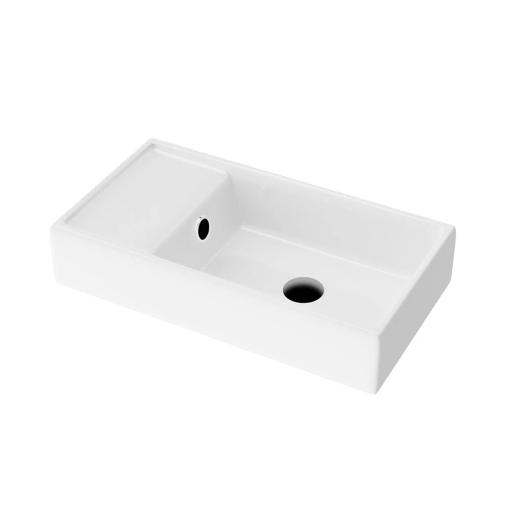 400mm White Ceramic Basin with 1 Tap Hole