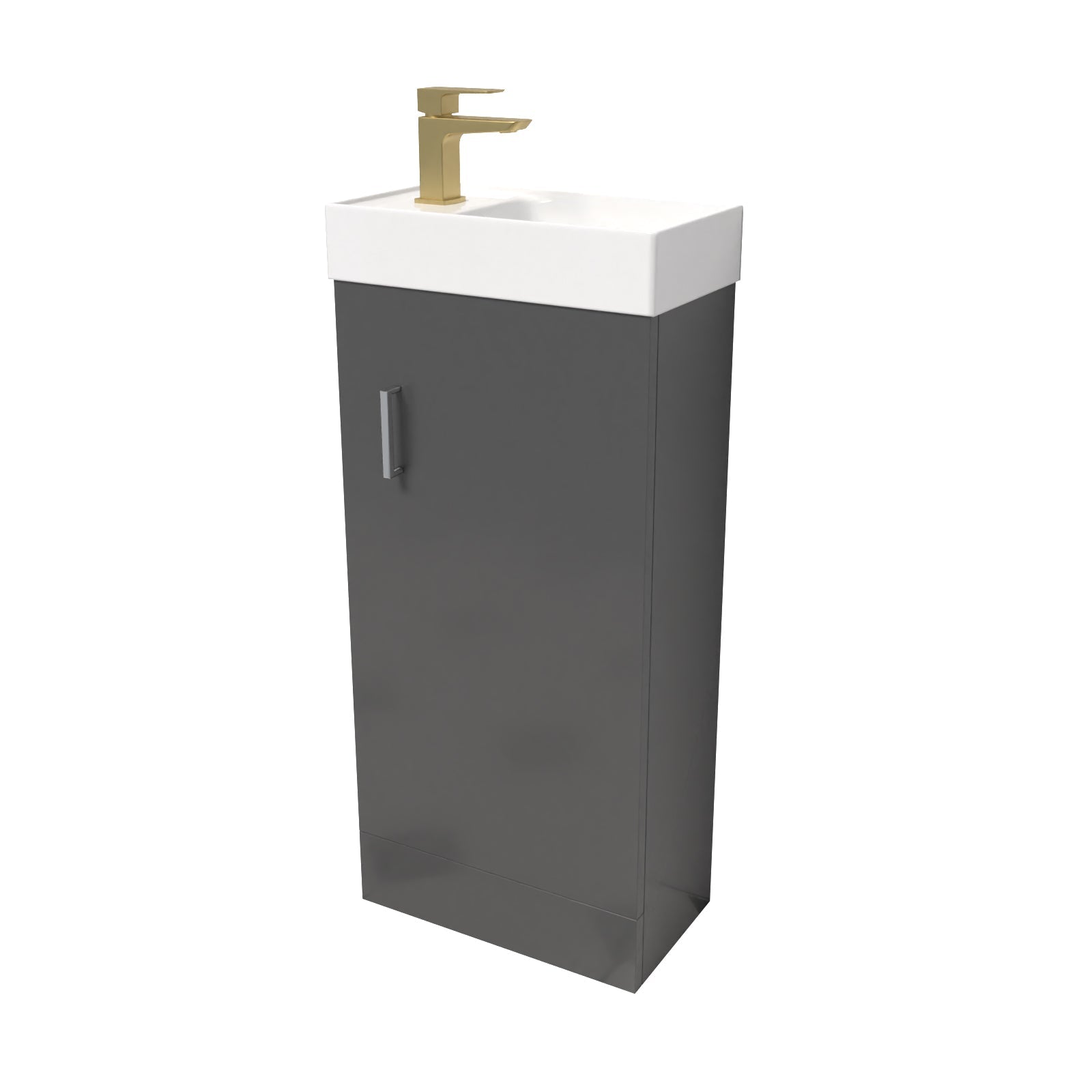 Nanuya Dark Grey Floorstanding 400mm Vanity Unit & Square Basin Mixer Tap