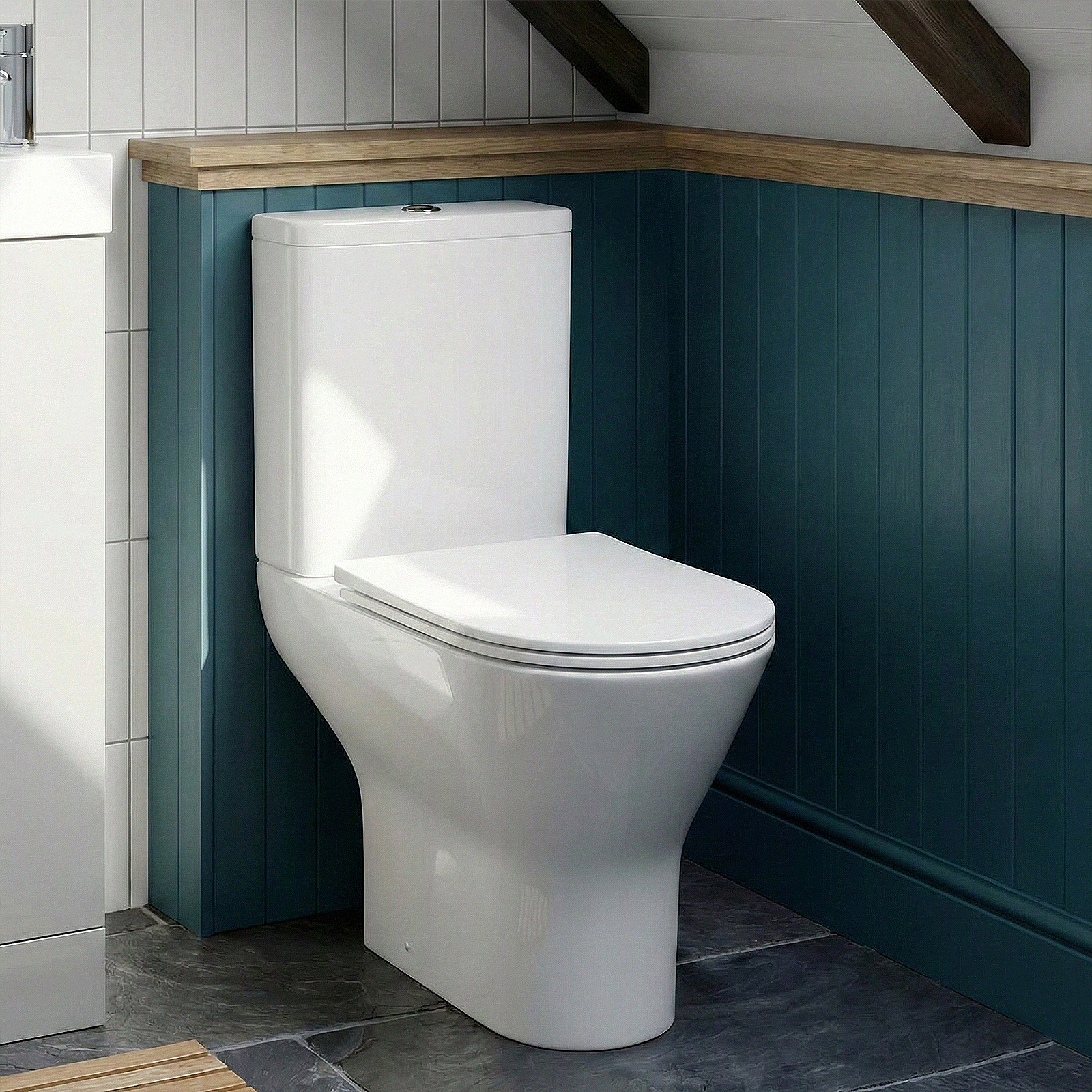 Nanuya Cloakroom 400mm Matte Grey Freestanding Vanity Basin Unit & Close Coupled Toilet with Soft Close Seat