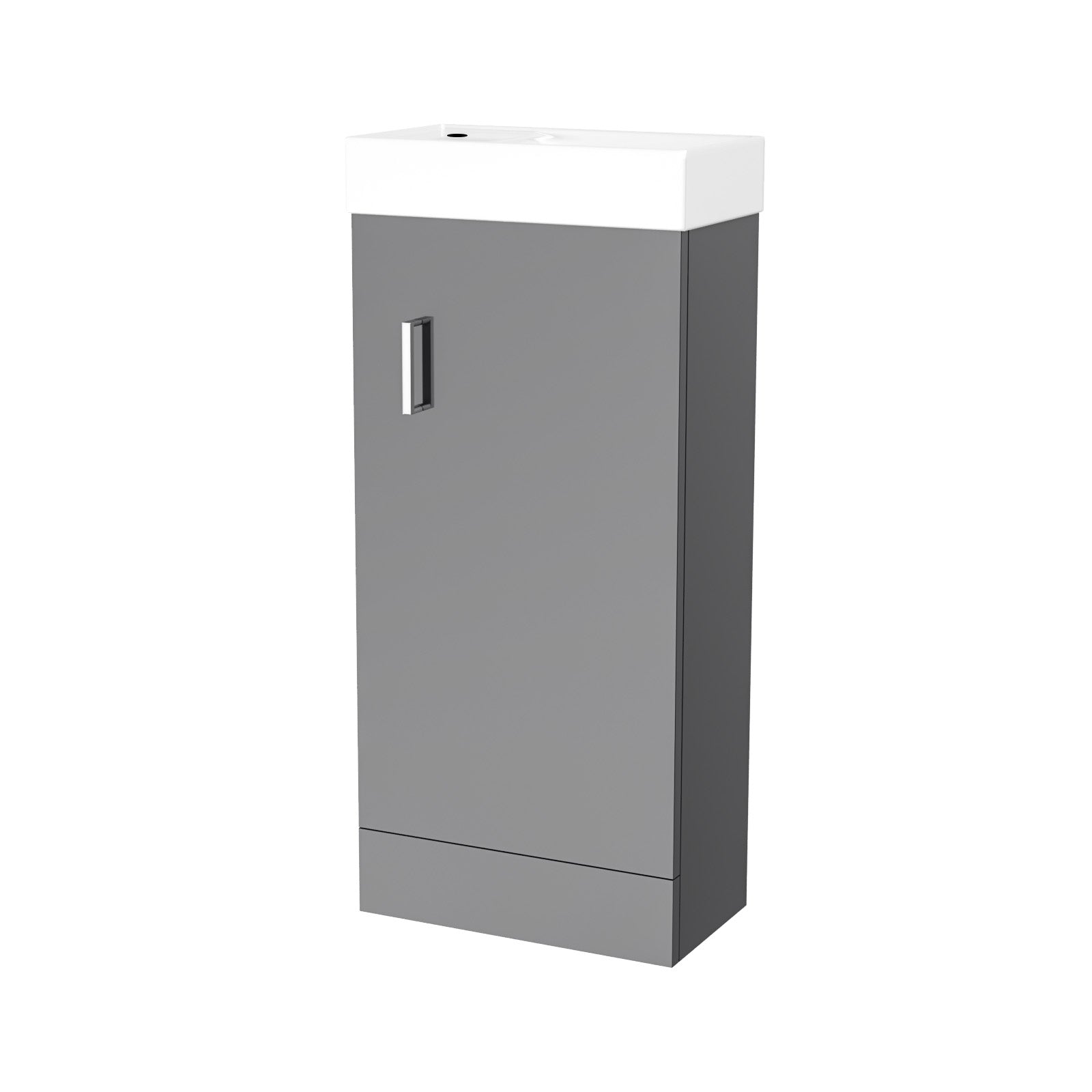 Nanuya 400mm Freestanding Cloakroom MDF Vanity & Ceramic Basin Unit Steel Grey