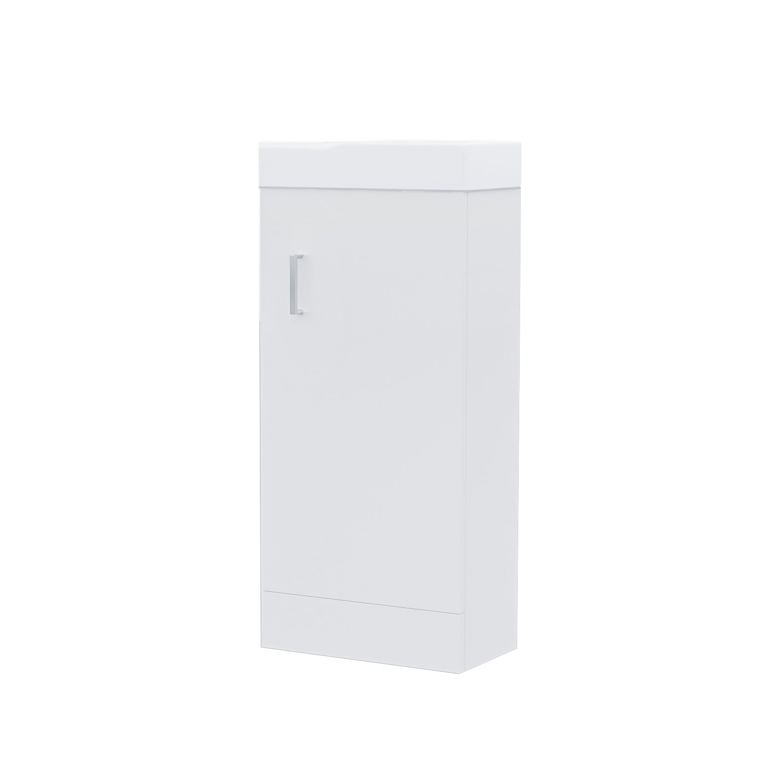 Nanuya 400mm Cloakroom Vanity Basin Unit, Single Lever Basin Mixer Tap & Waste White