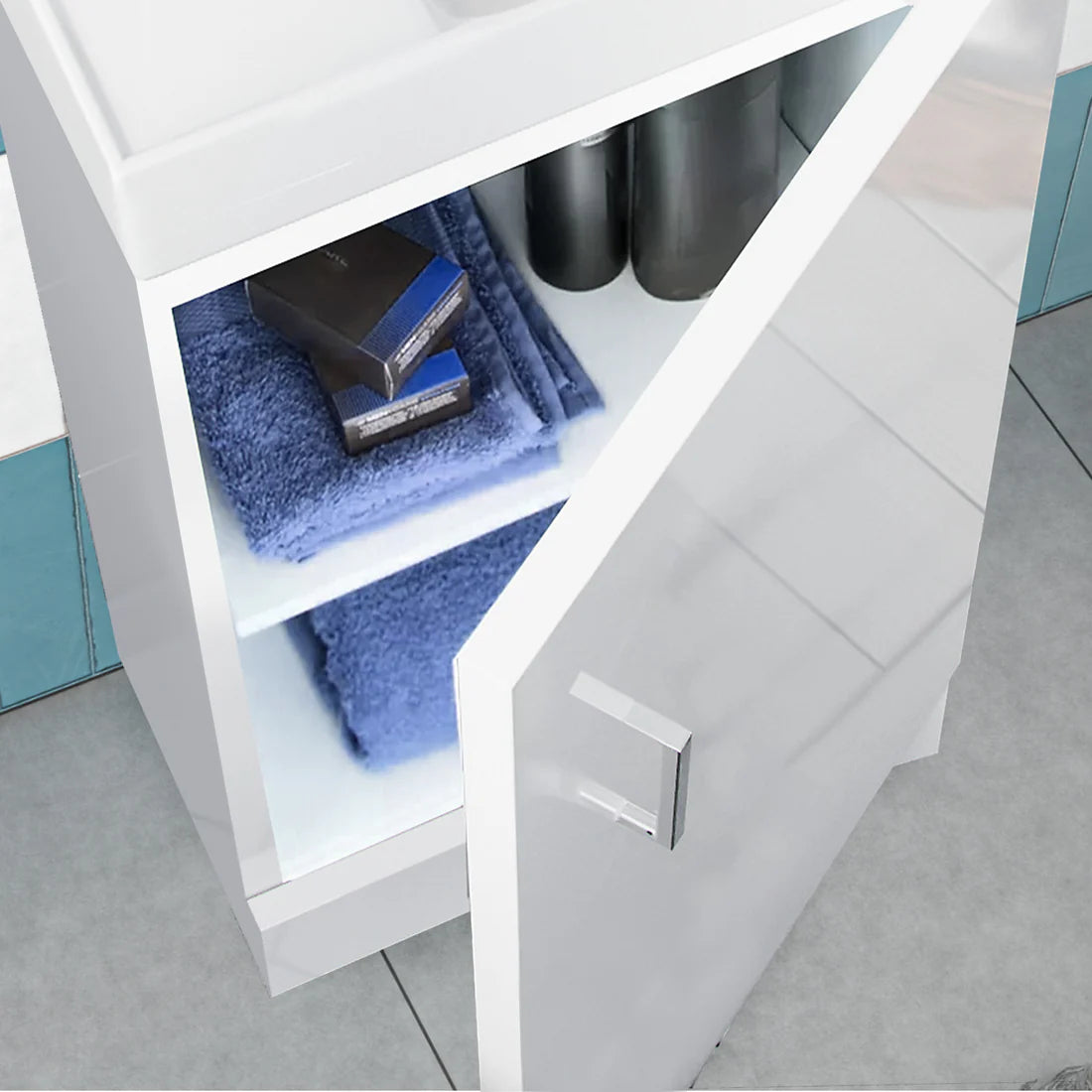 Nanuya 400mm Cloakroom Vanity Basin Unit, Mono Mixer Tap, Overflow & Waste