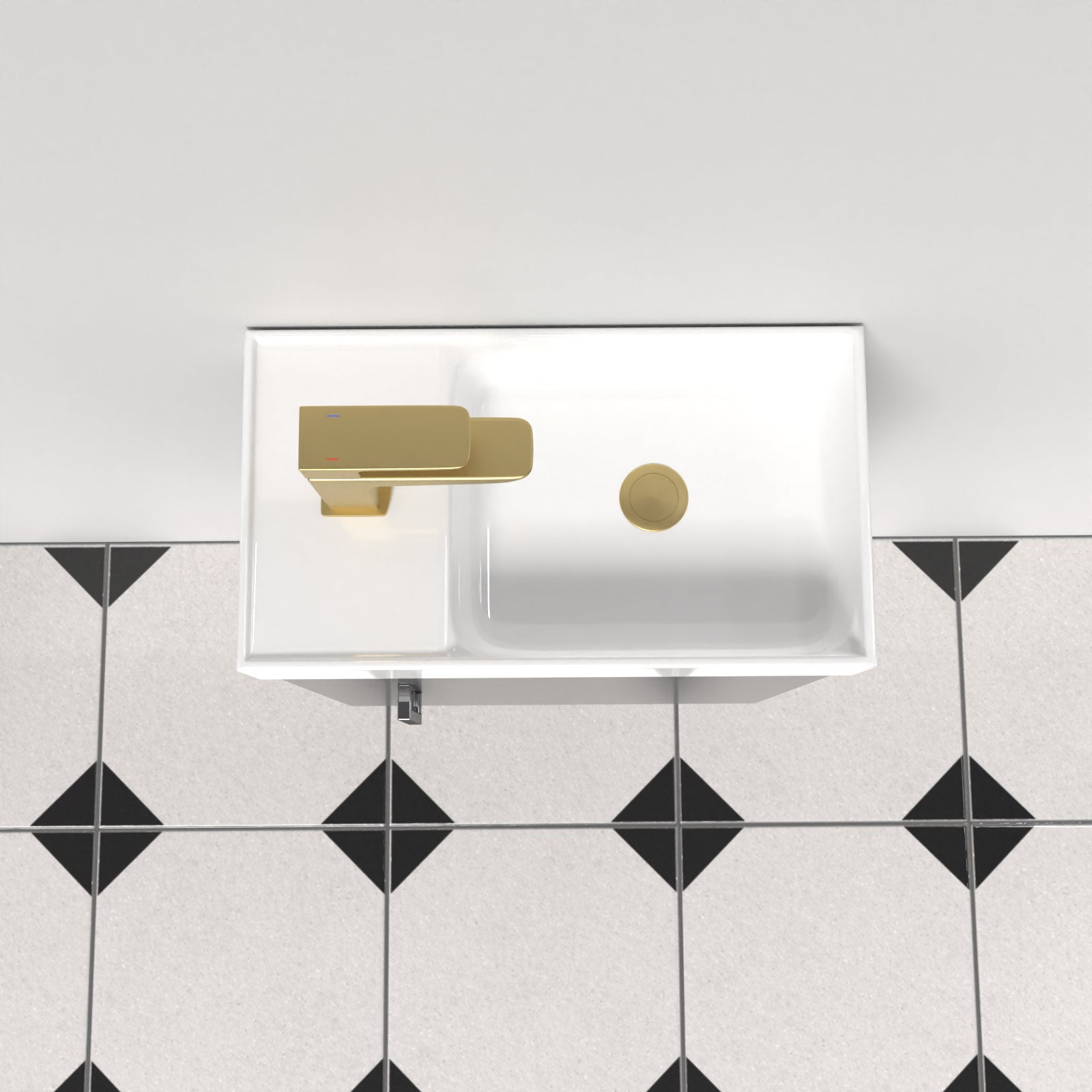 Nanuya Dark Grey Wall Hung 400mm Vanity Unit & Square Basin Mono Mixer Tap