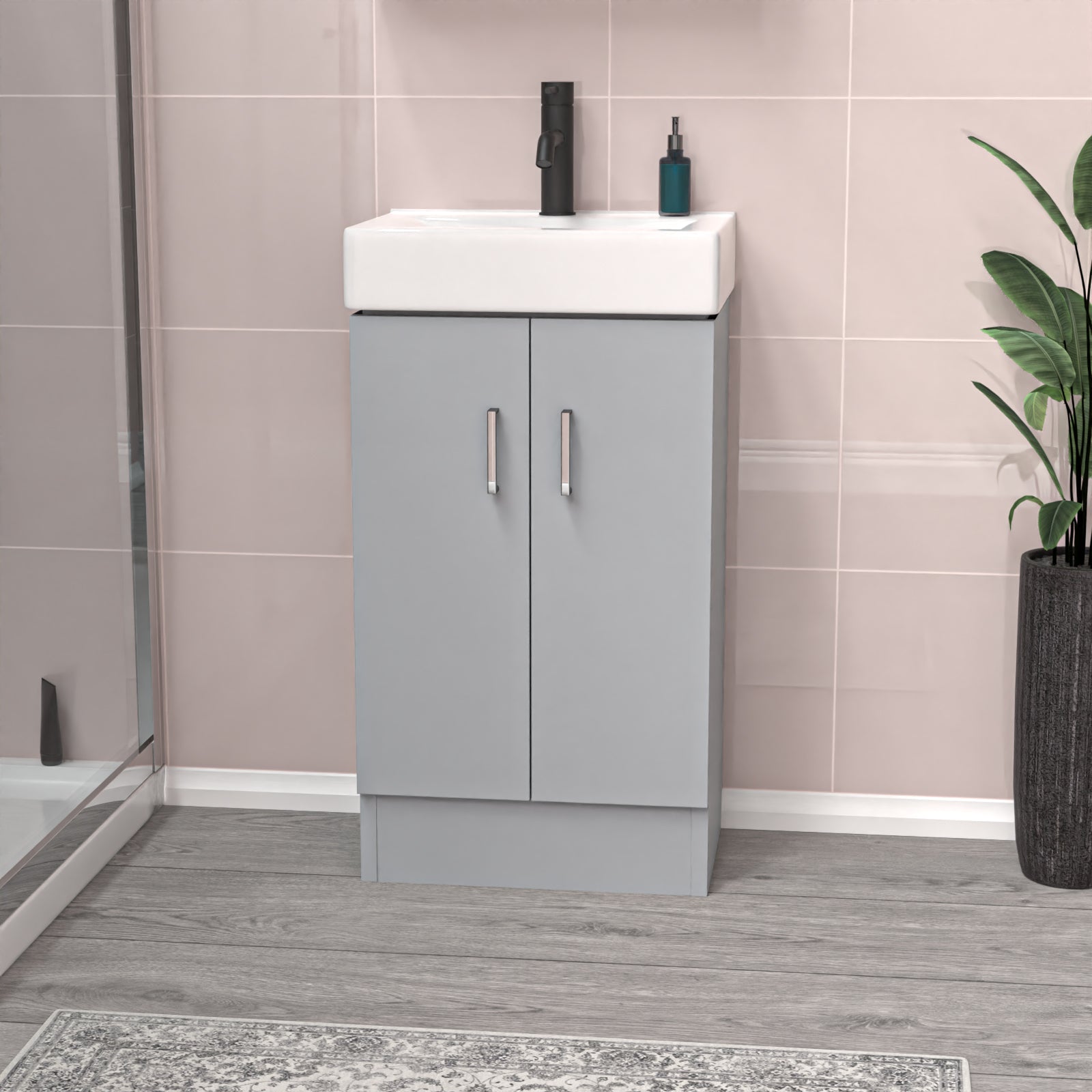 Nanuya 450mm Matte Grey Freestanding Vanity Unit with Basin
