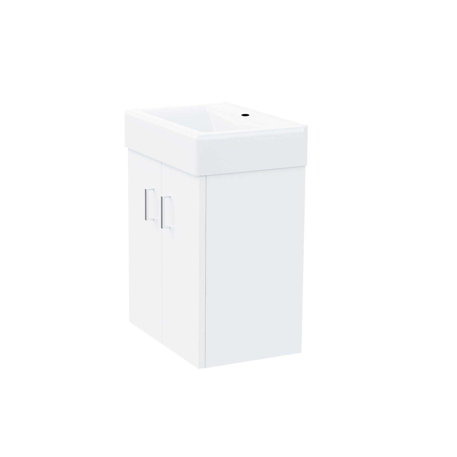 Nanuya 450mm White 2 Doors Basin Vanity Unit Wall Hung Bathroom Cabinet
