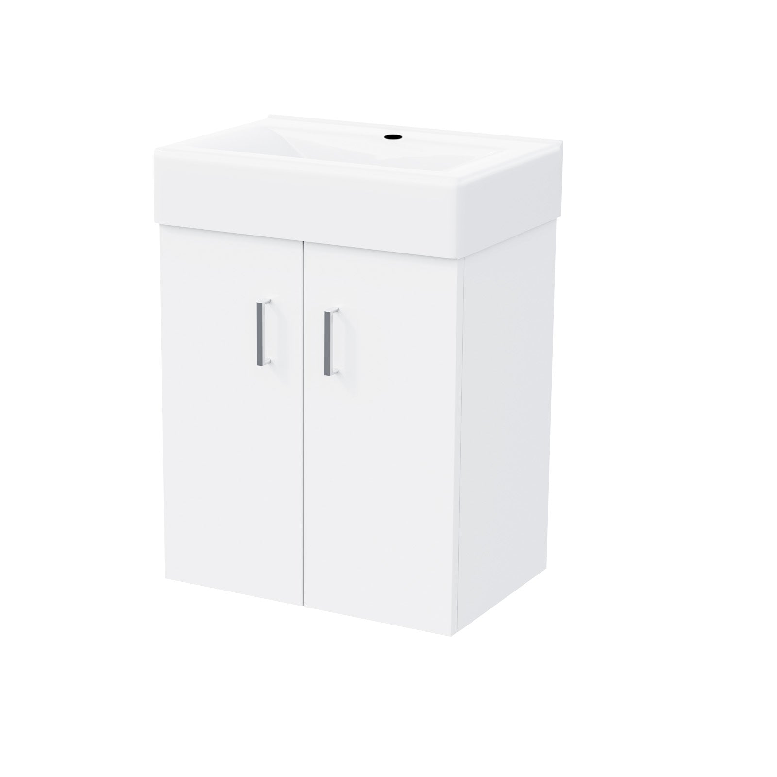 Nanuya 450mm White 2 Doors Basin Vanity Unit Wall Hung Bathroom Cabinet