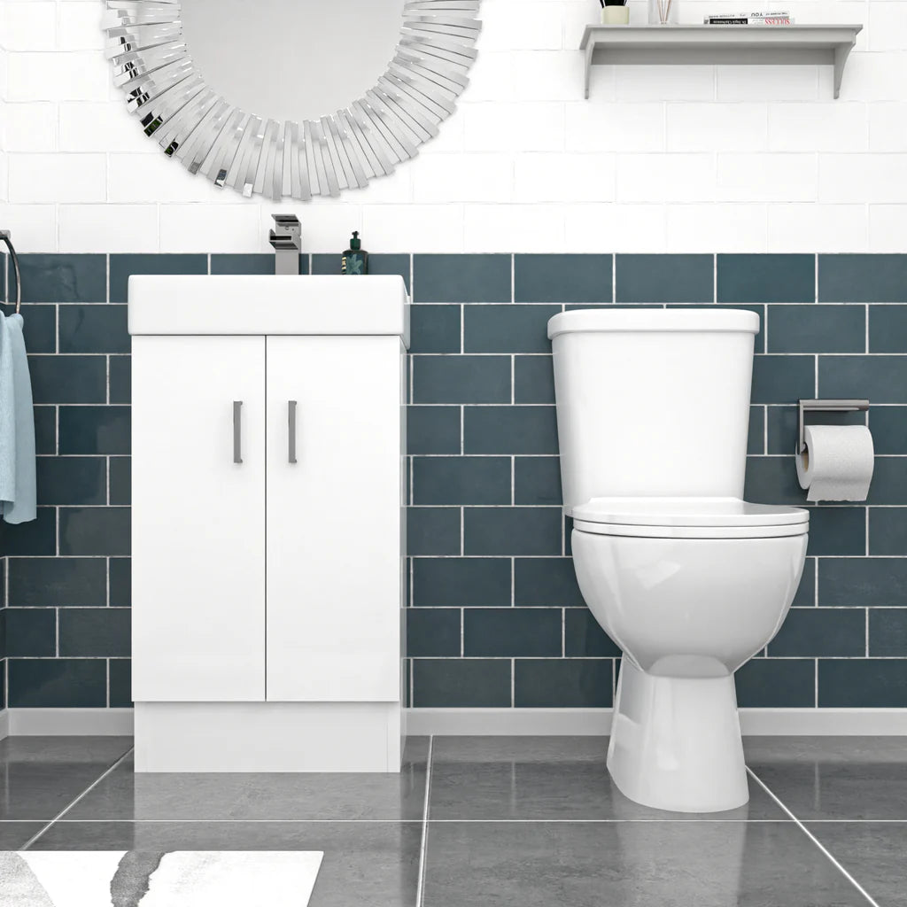 Nanuya 450mm Floorstanding Basin Vanity Unit And Close Coupled Toilet