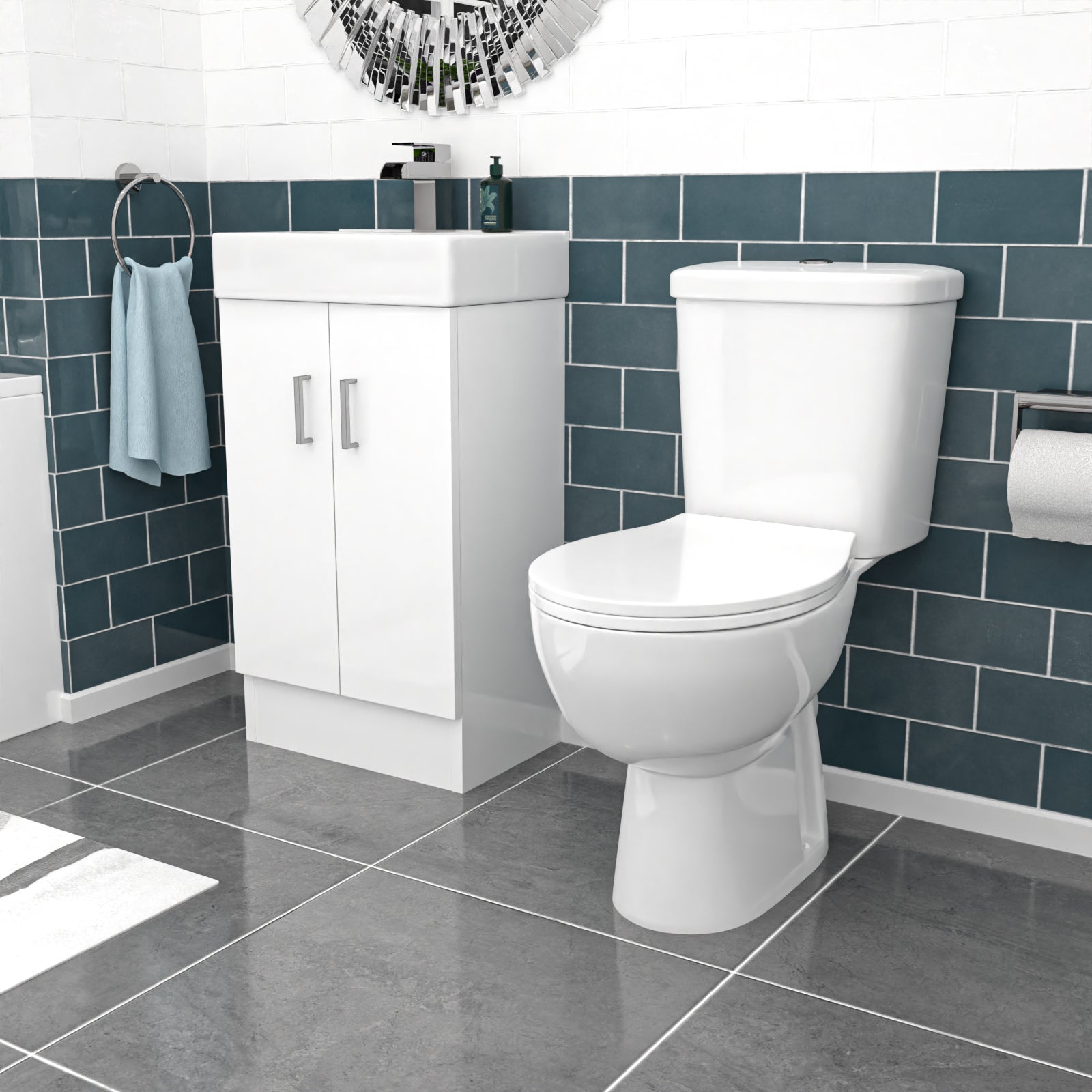 Nanuya 450mm Floorstanding Basin Vanity Unit And Close Coupled Toilet