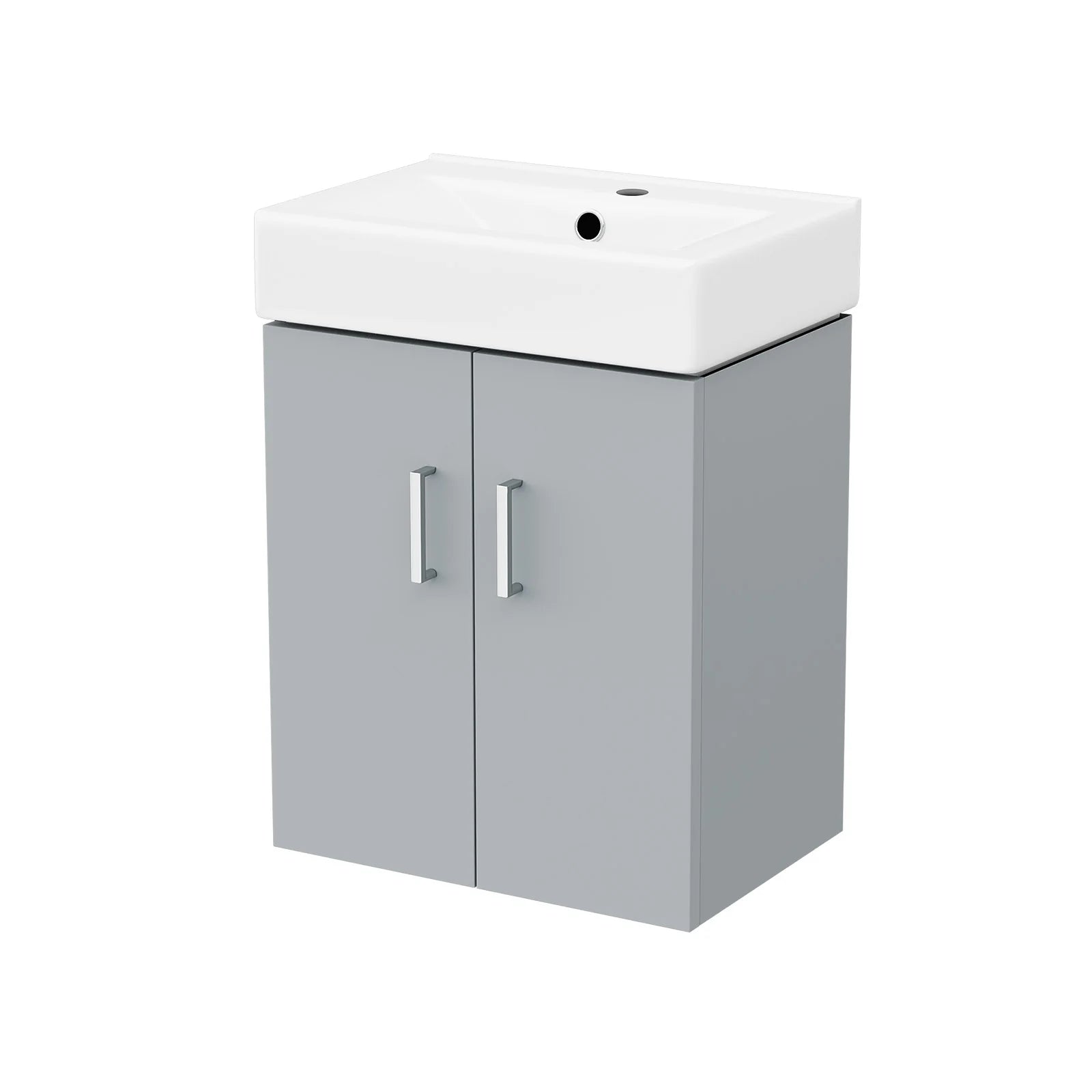 Nanuya Matte Grey 450mm Compact Wall Hung Basin Vanity Unit