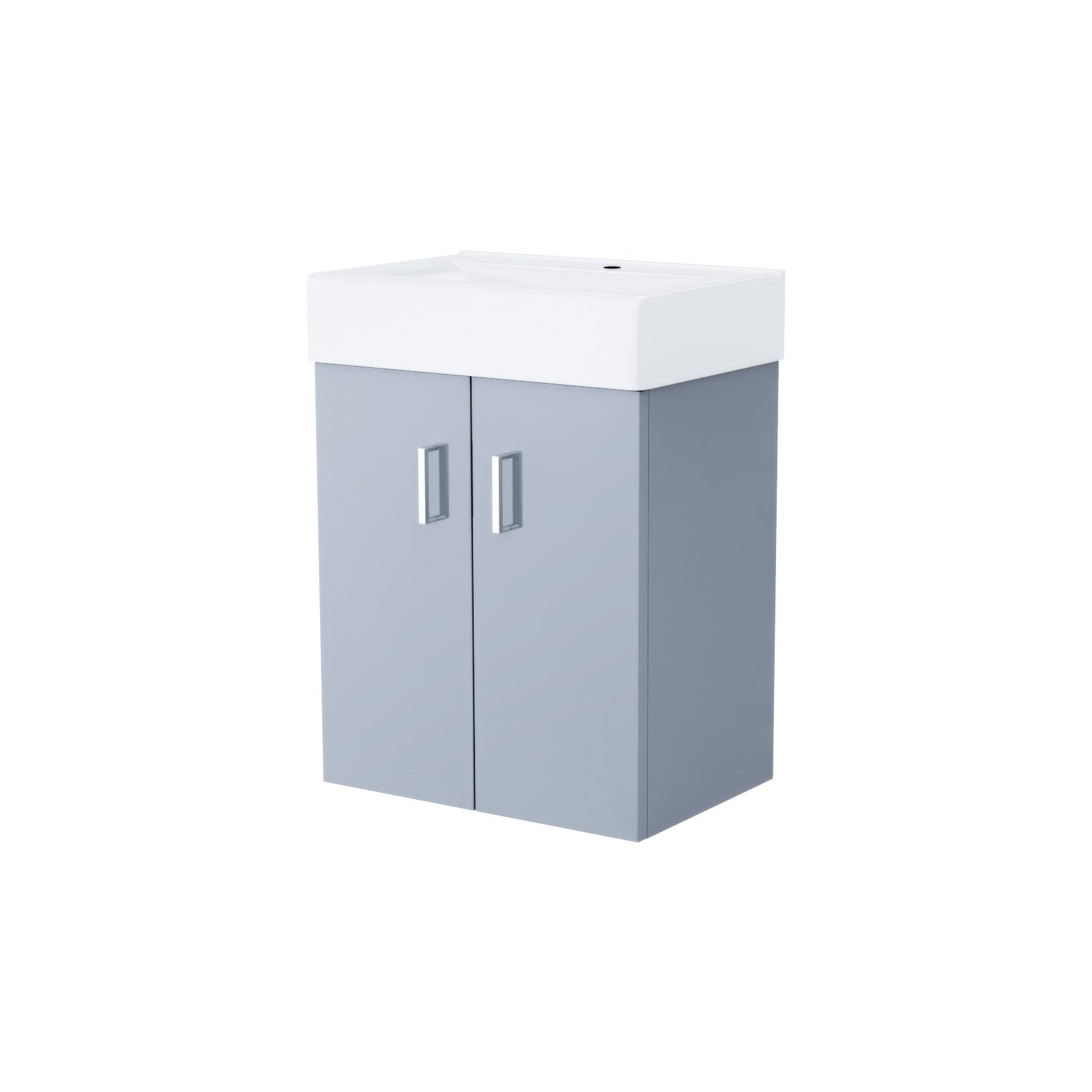 Nanuya 450mm Steel Grey 2 Doors Basin Vanity Unit Wall Hung Bathroom Cabinet